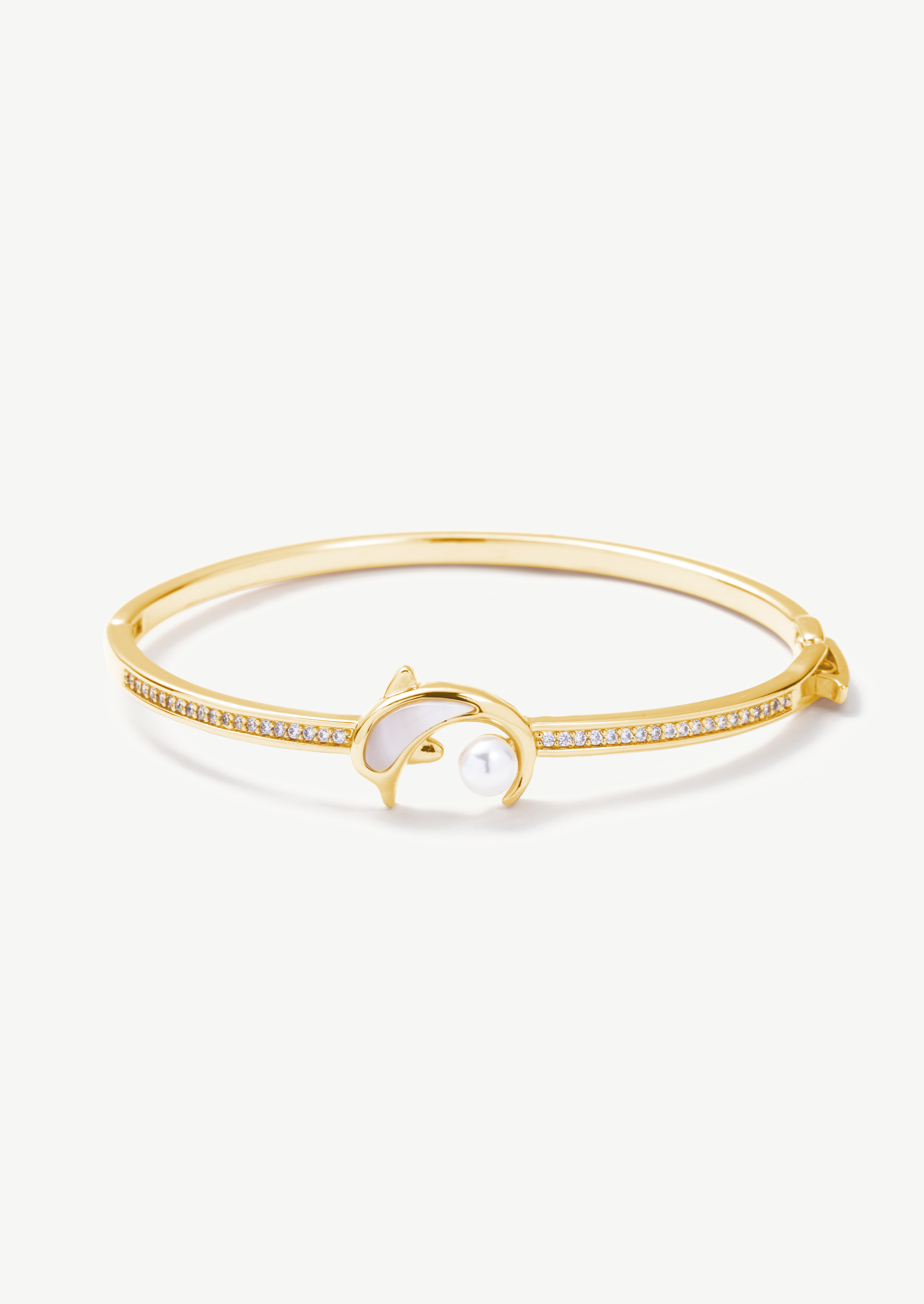 Dolphin Pearl Pave Bangle
