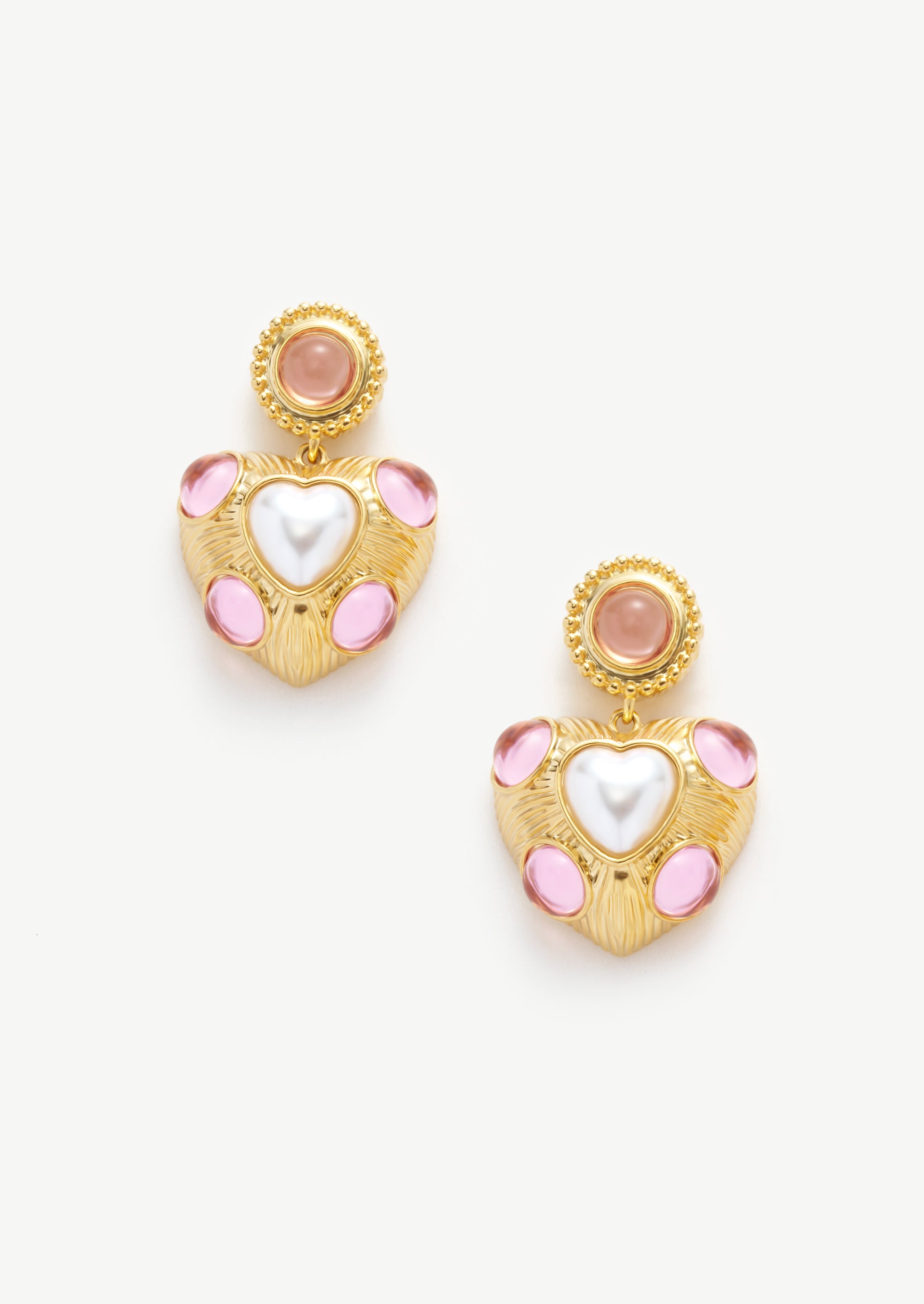 Heart Gemstone Earrings