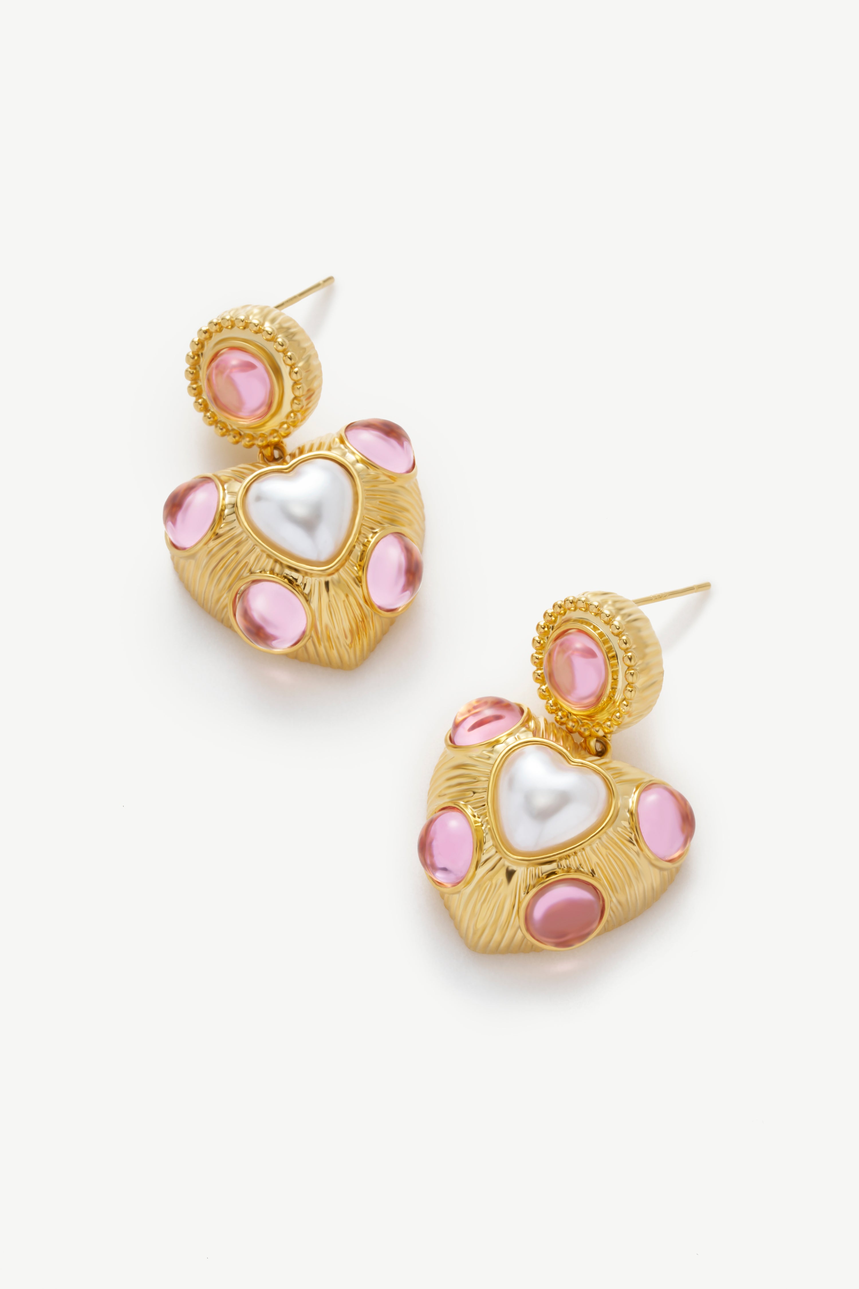 Heart Gemstone Earrings