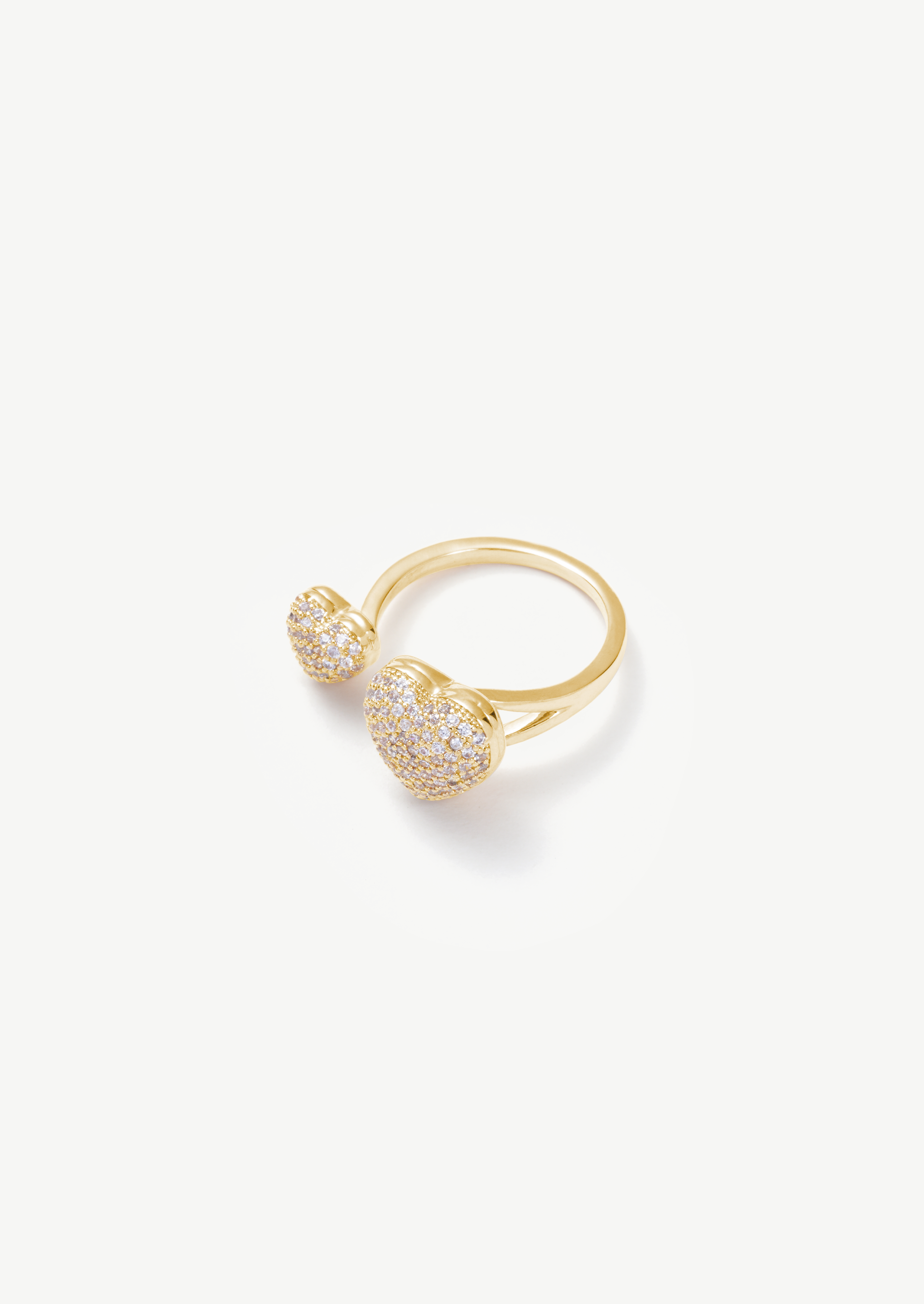 Double Heart Pave Ring