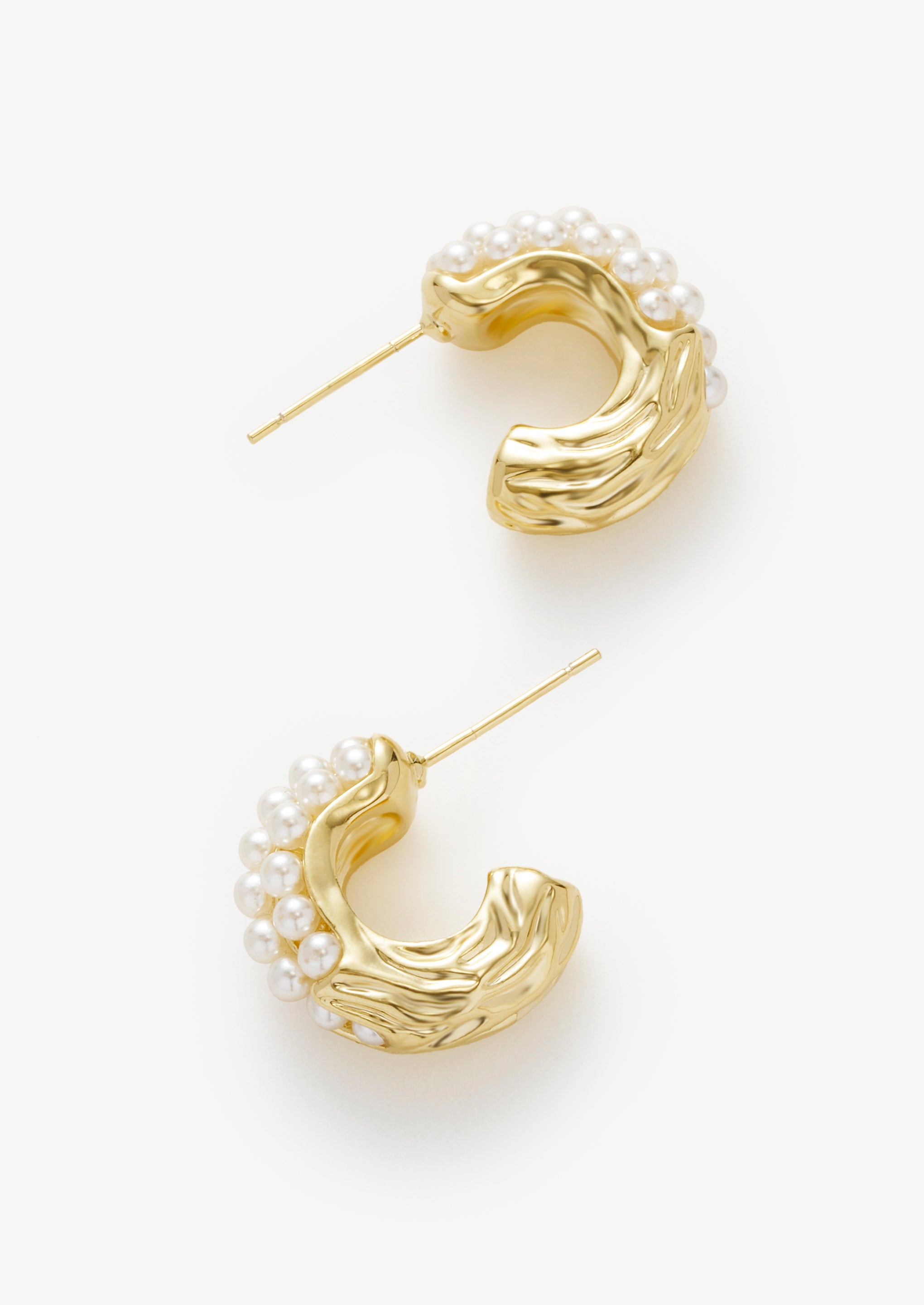 Pearl Textured Hoop Earrings