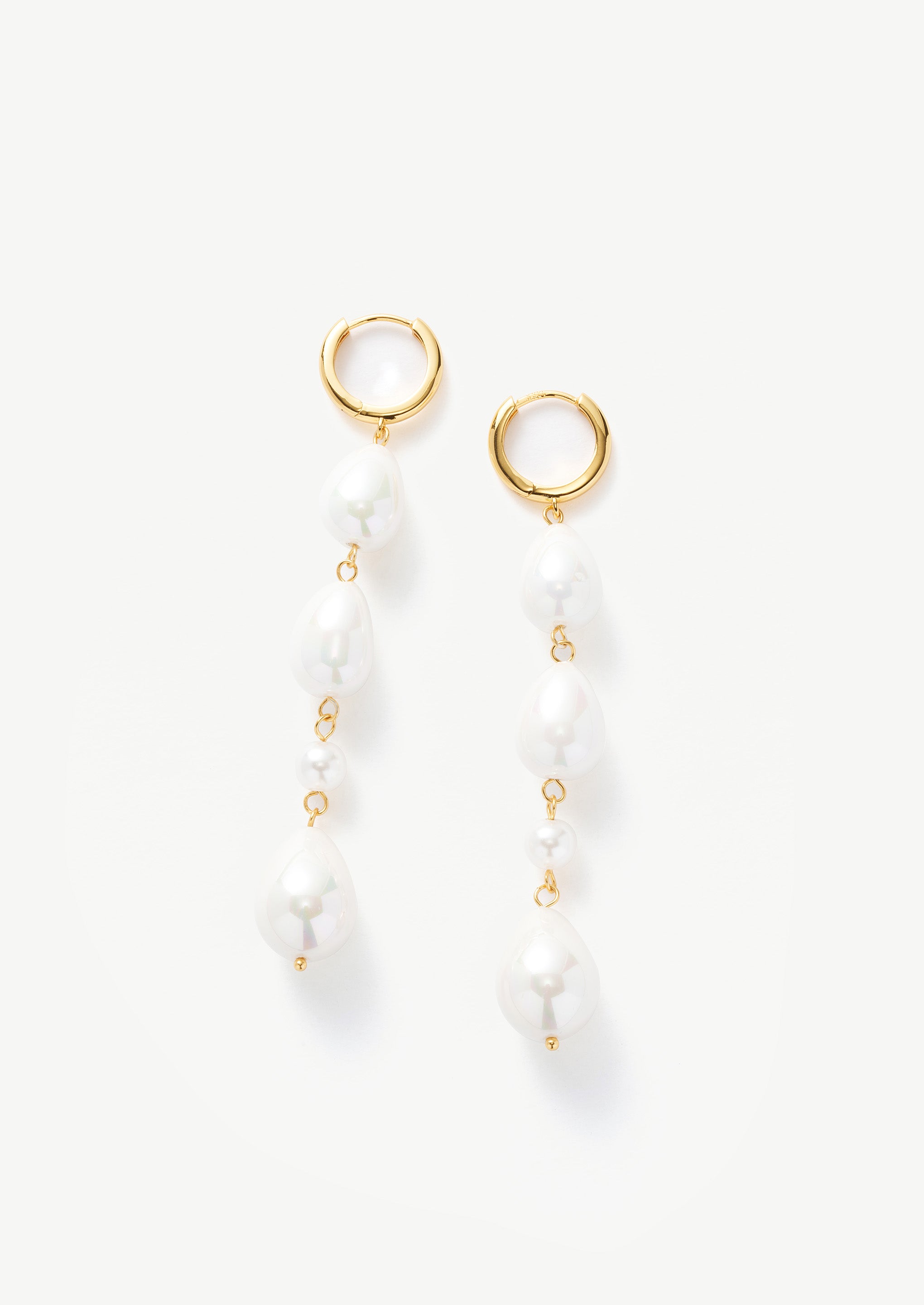 Pearl Drop Hoop Earrings