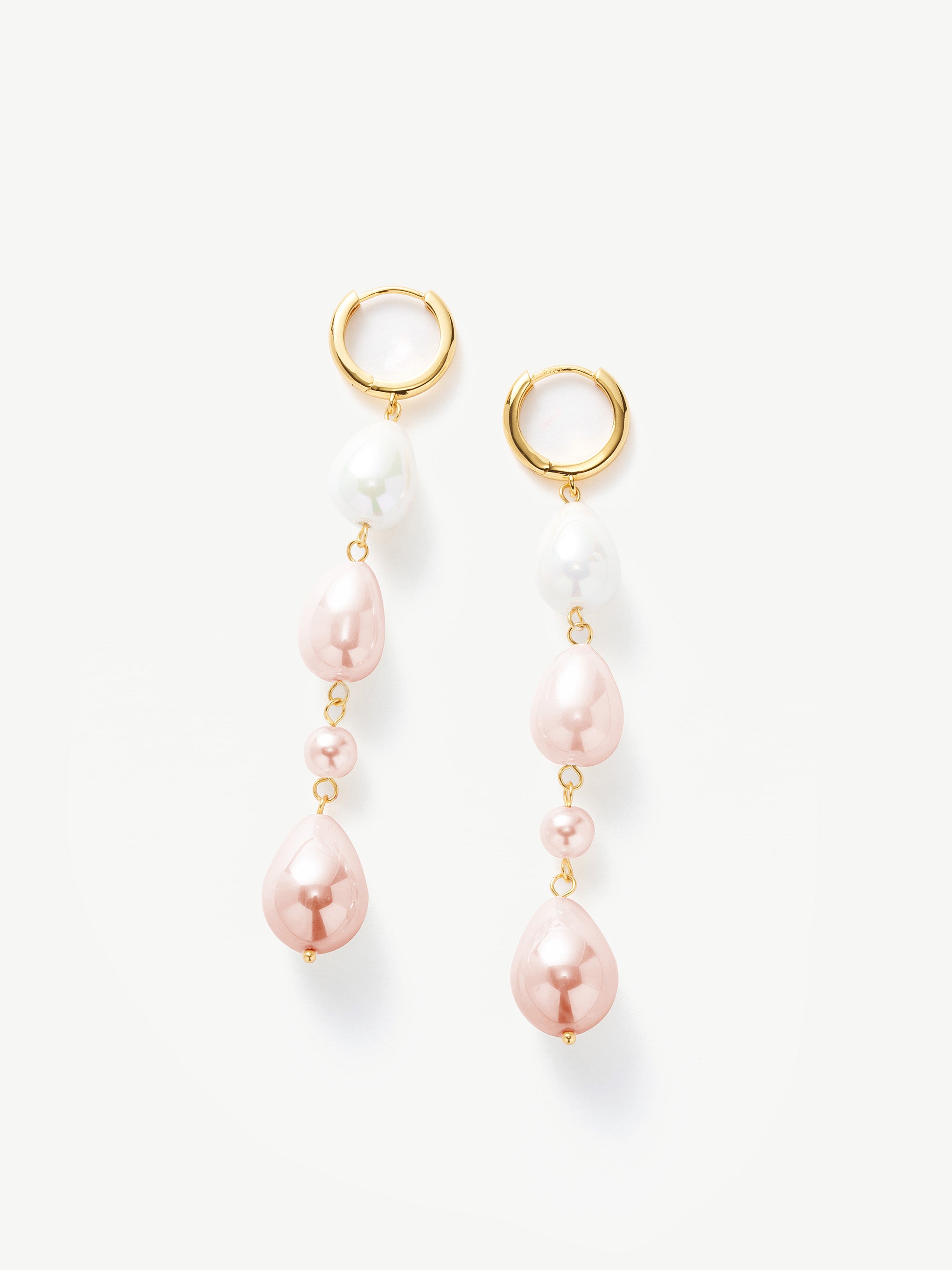 Pearl Drop Hoop Earrings