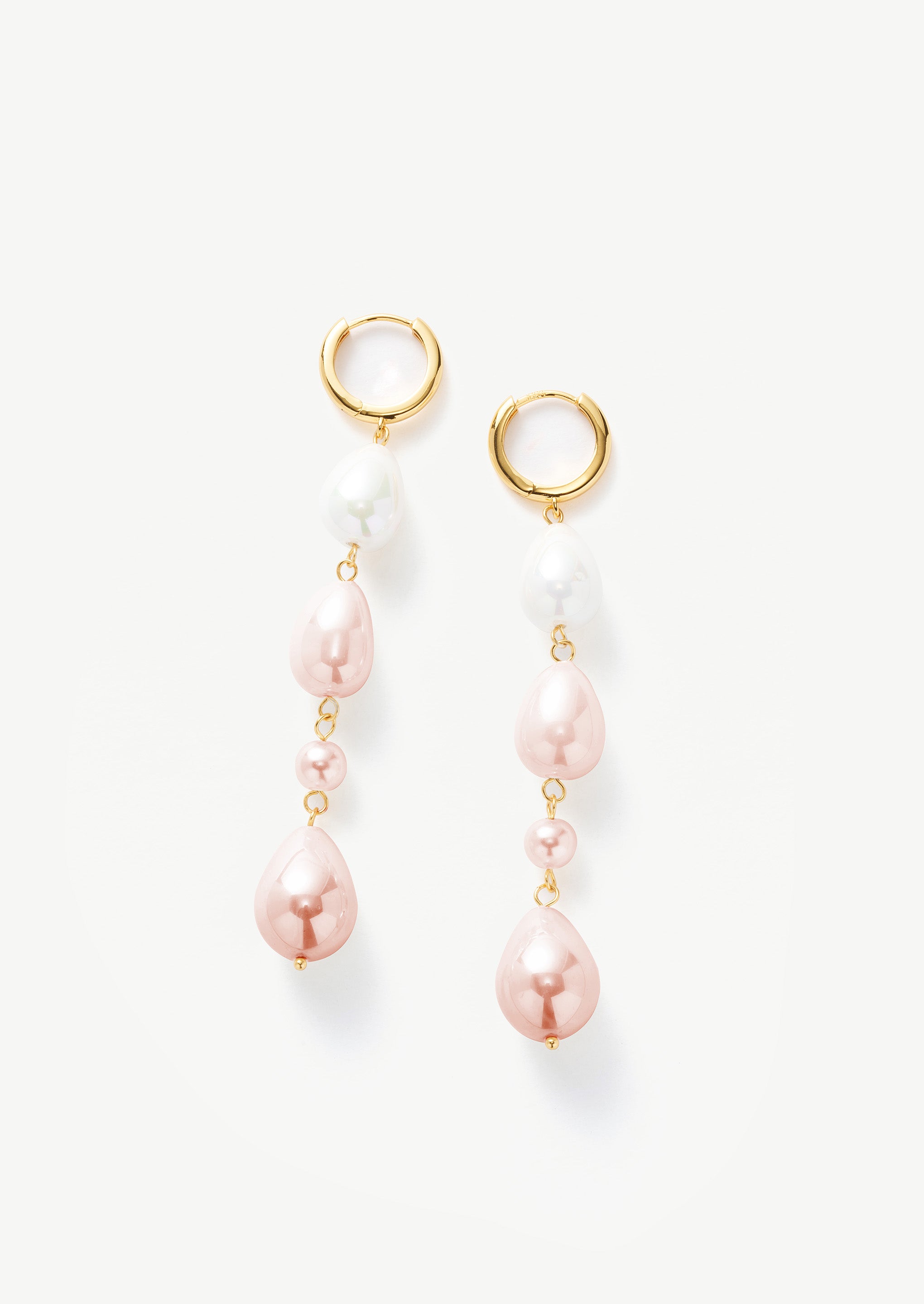 Pearl Drop Hoop Earrings