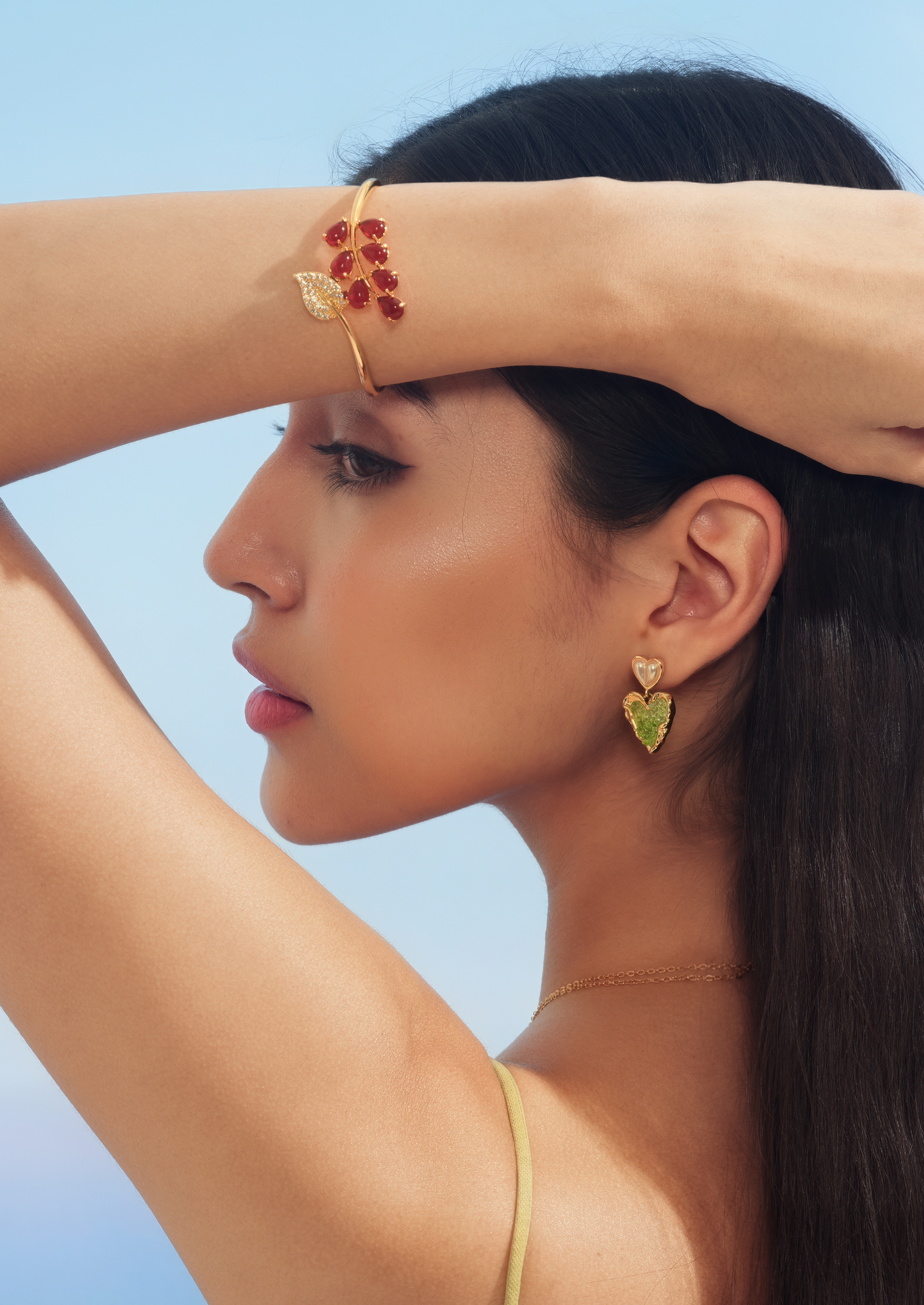 Red Berry Bangle Bracelet