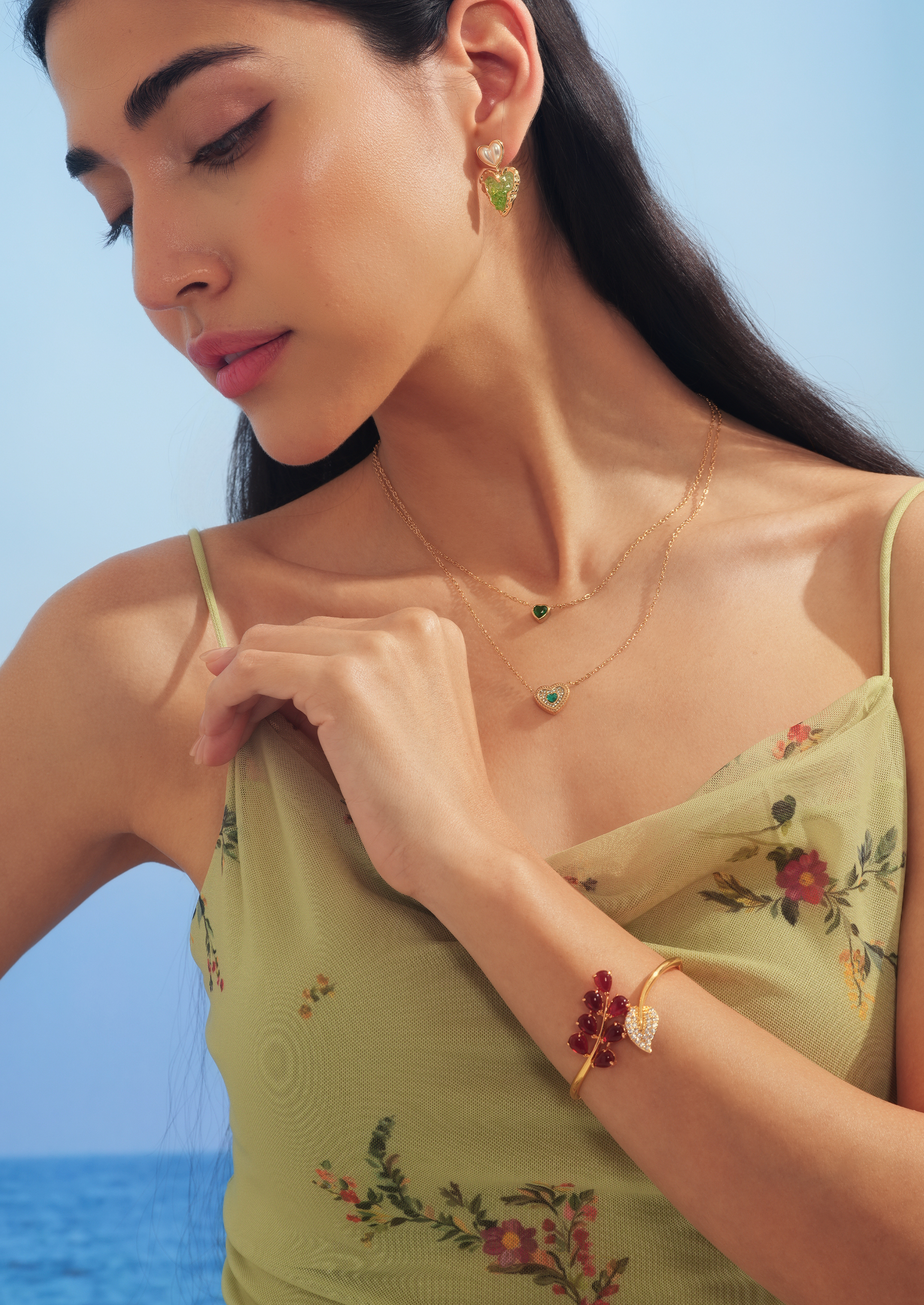 Red Berry Bangle Bracelet