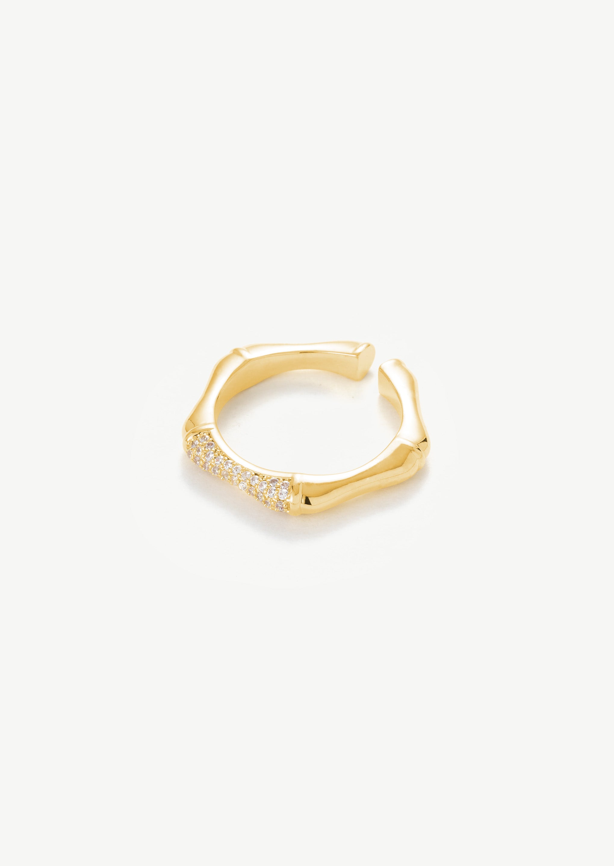 Pave Hex Open Ring