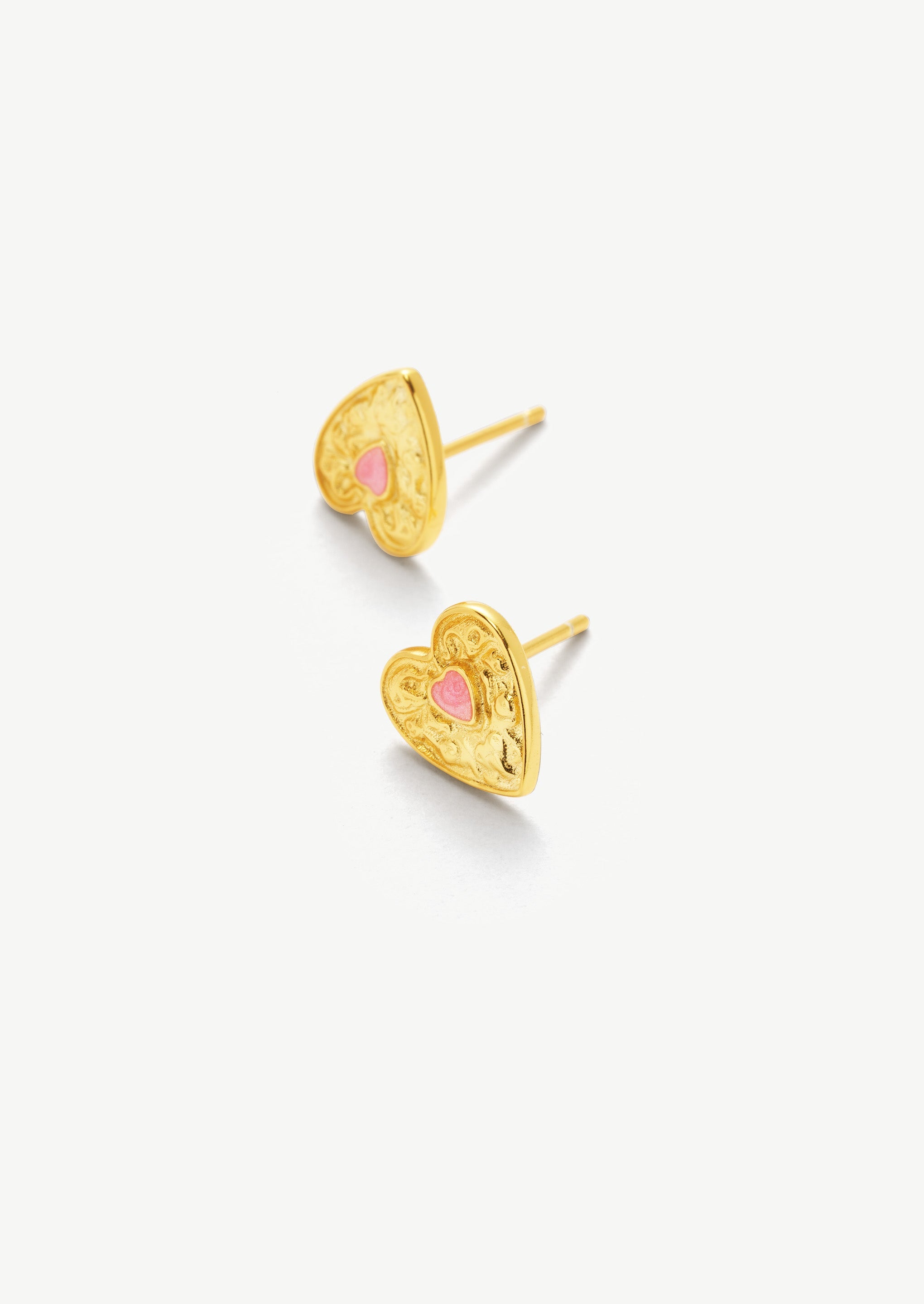 Overlapping Heart Stud Earrings