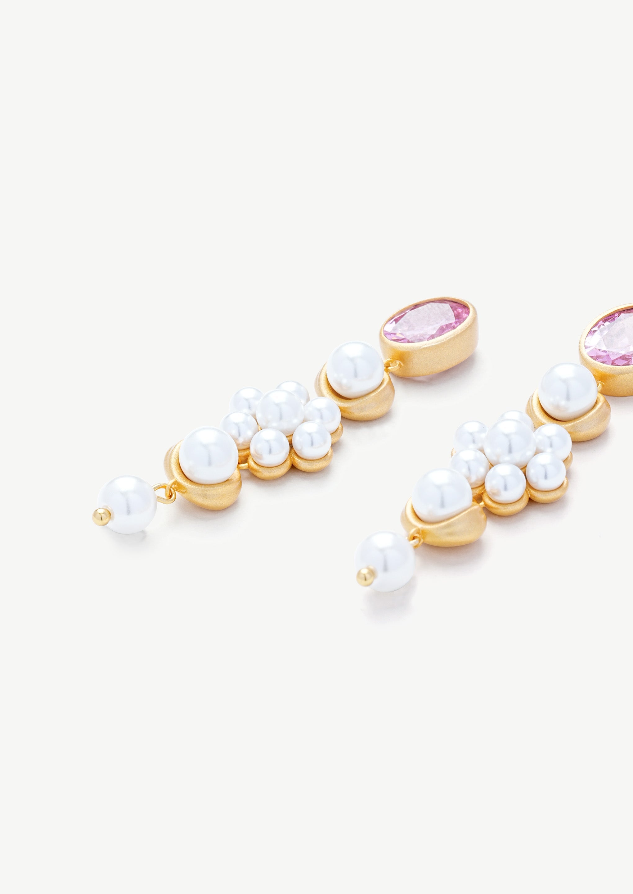 Flower Pearl Gemstone Earrings