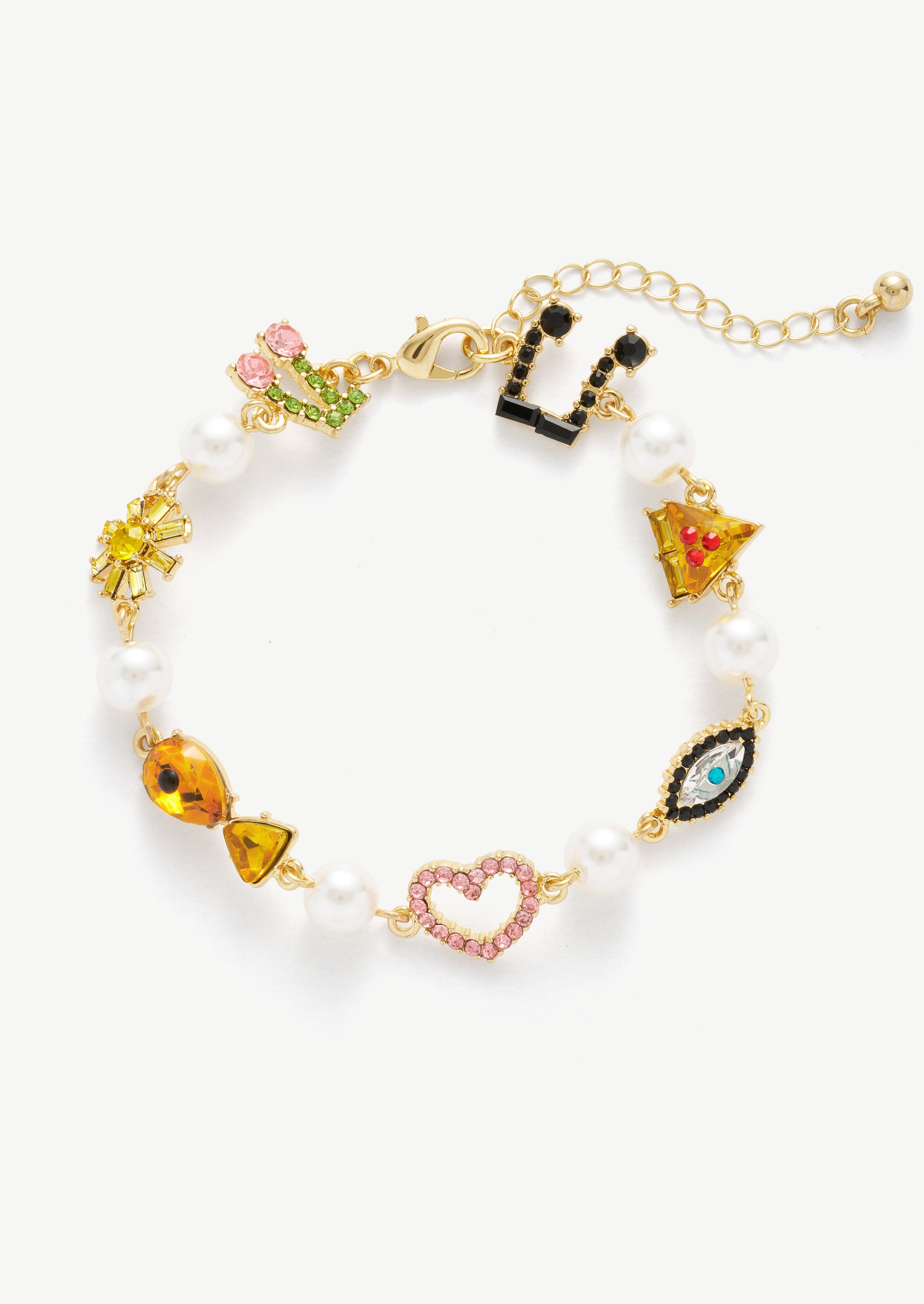 Pearl Charm Gold Bracelet