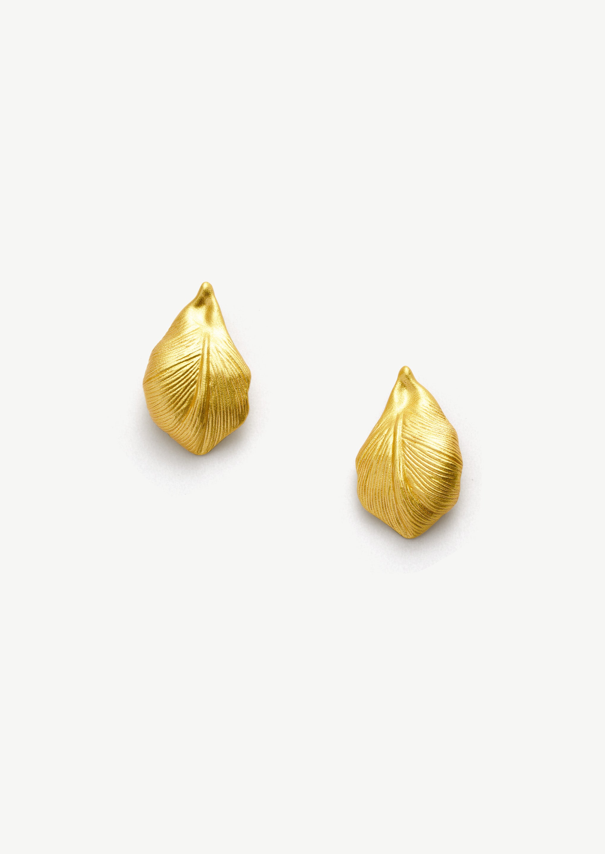 Textured Leaf Stud Earrings