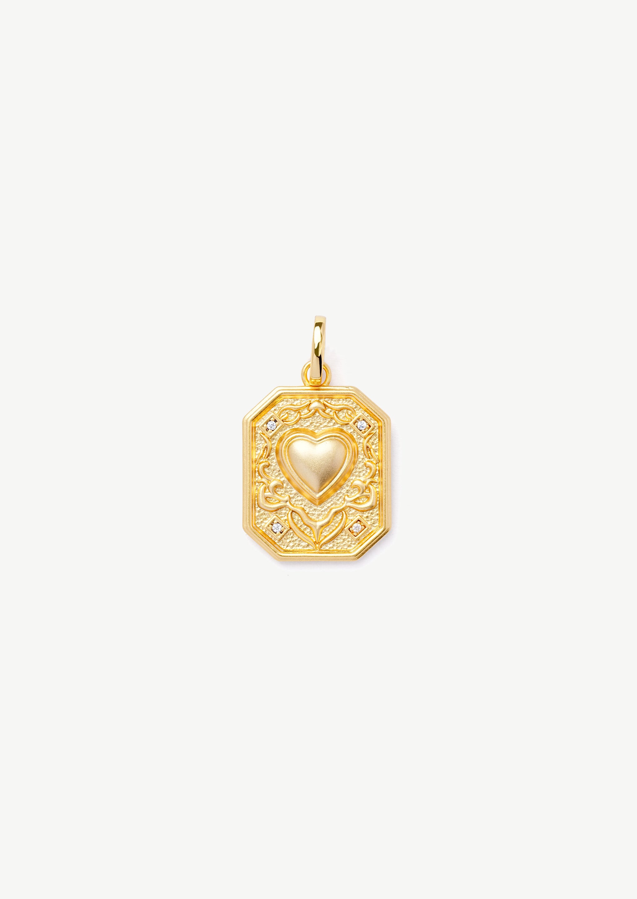 Square Coin Heart Pendant