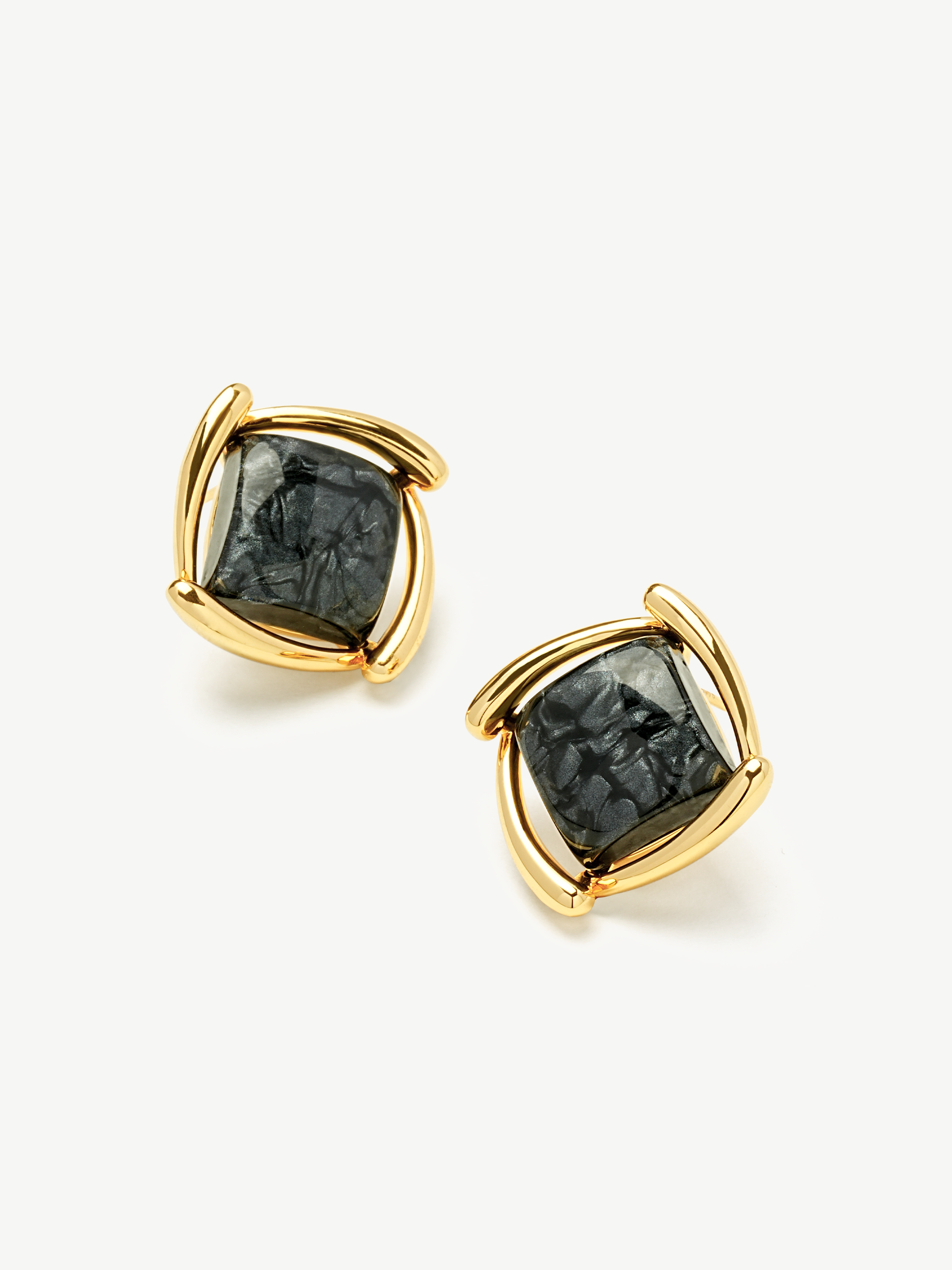 Square Swirl Stud Earrings
