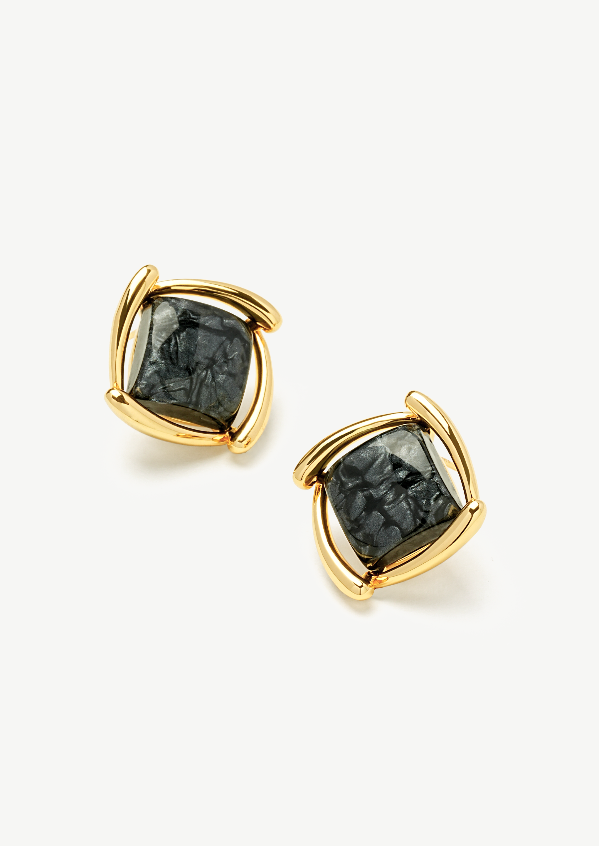 Square Swirl Stud Earrings