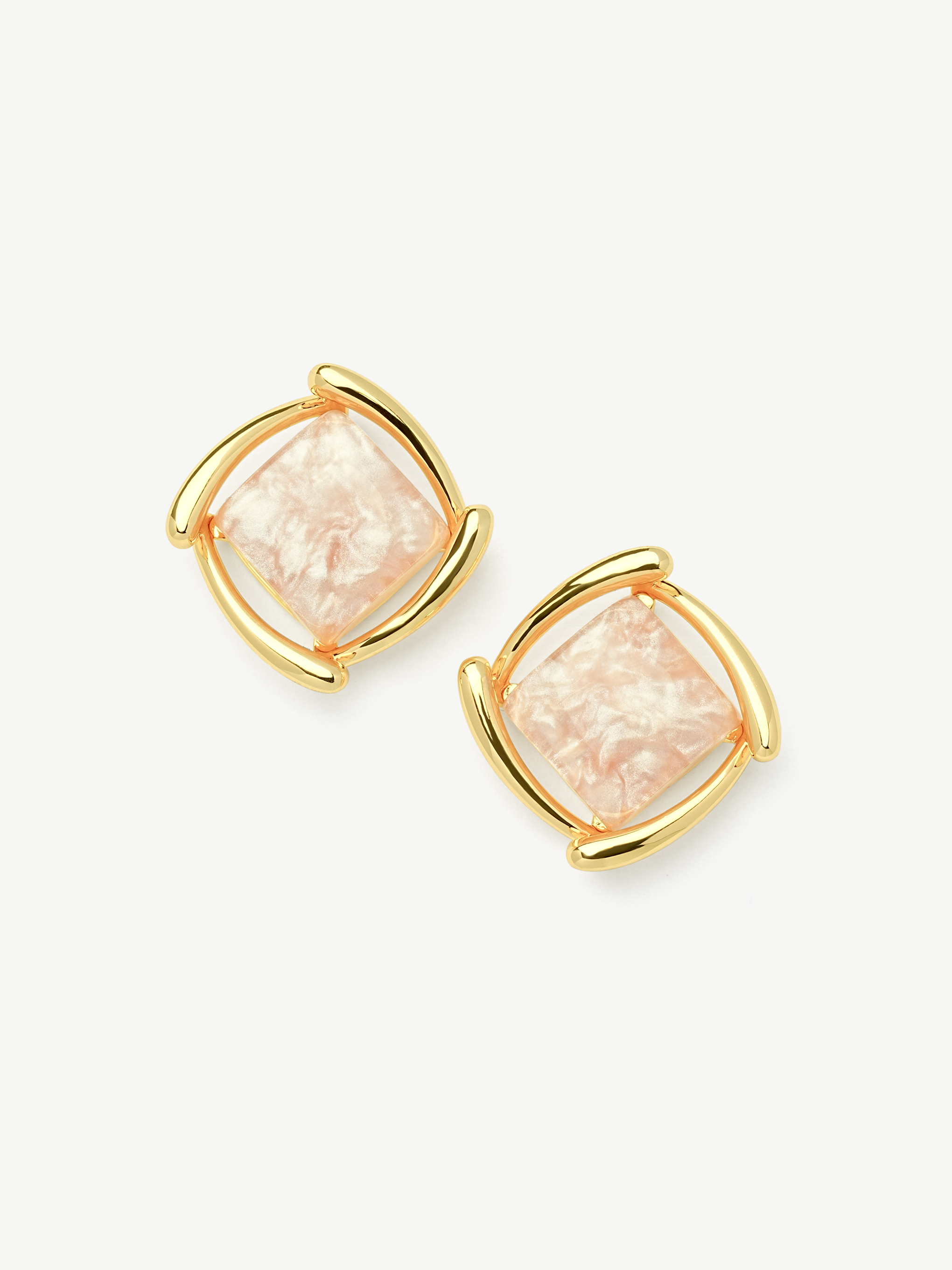 Square Swirl Stud Earrings
