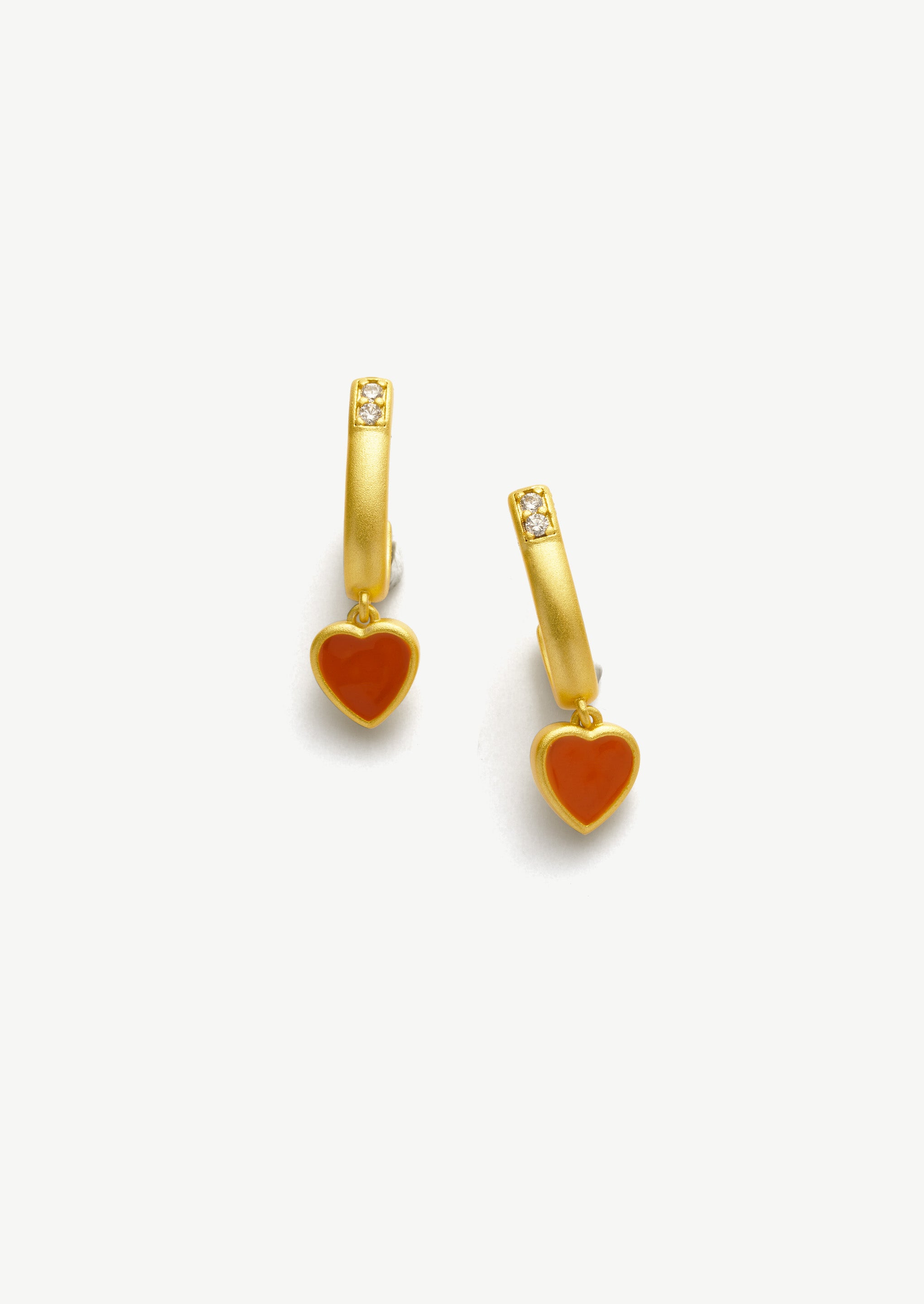 Heart Charm Hoop Earrings