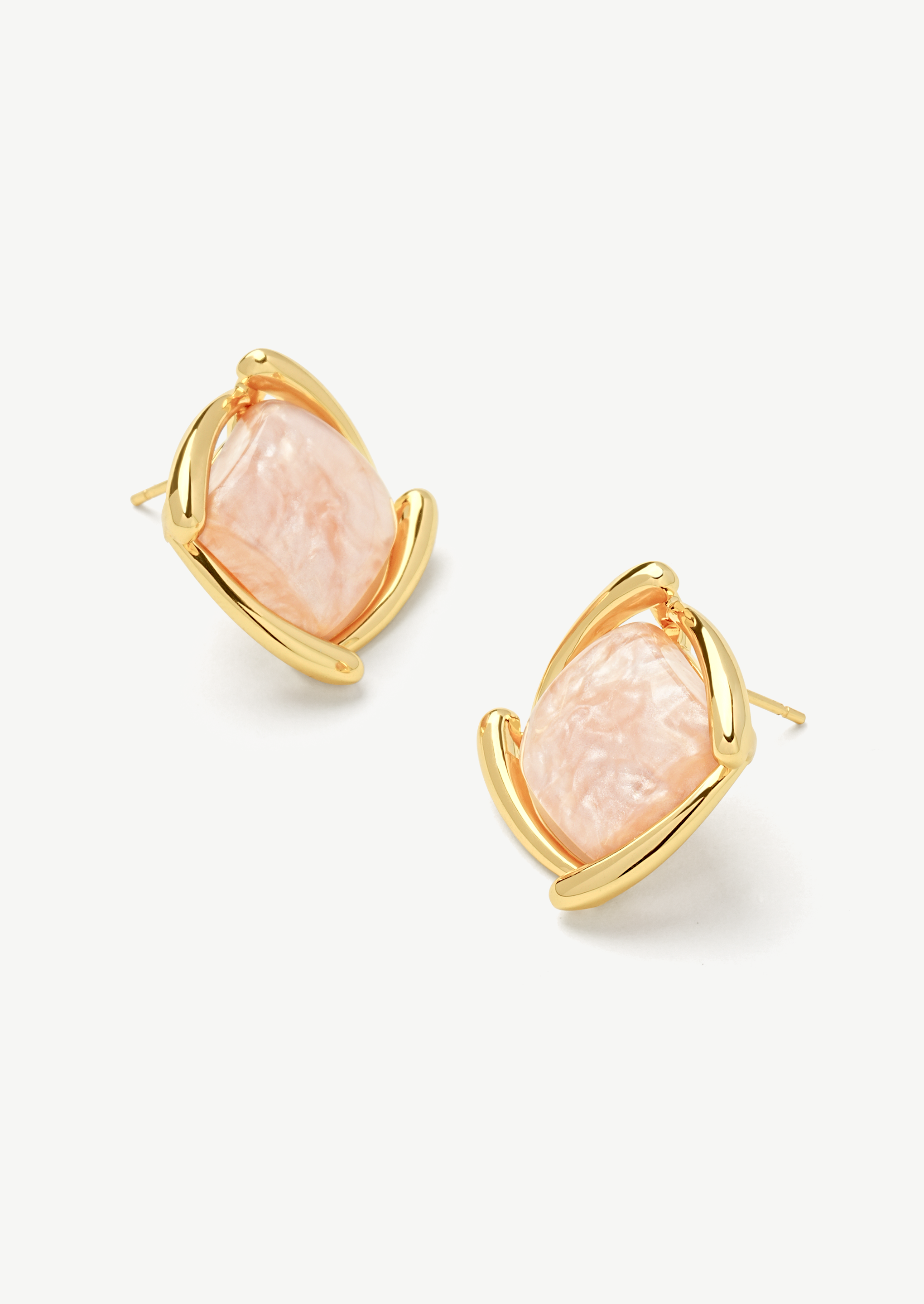 Square Swirl Stud Earrings