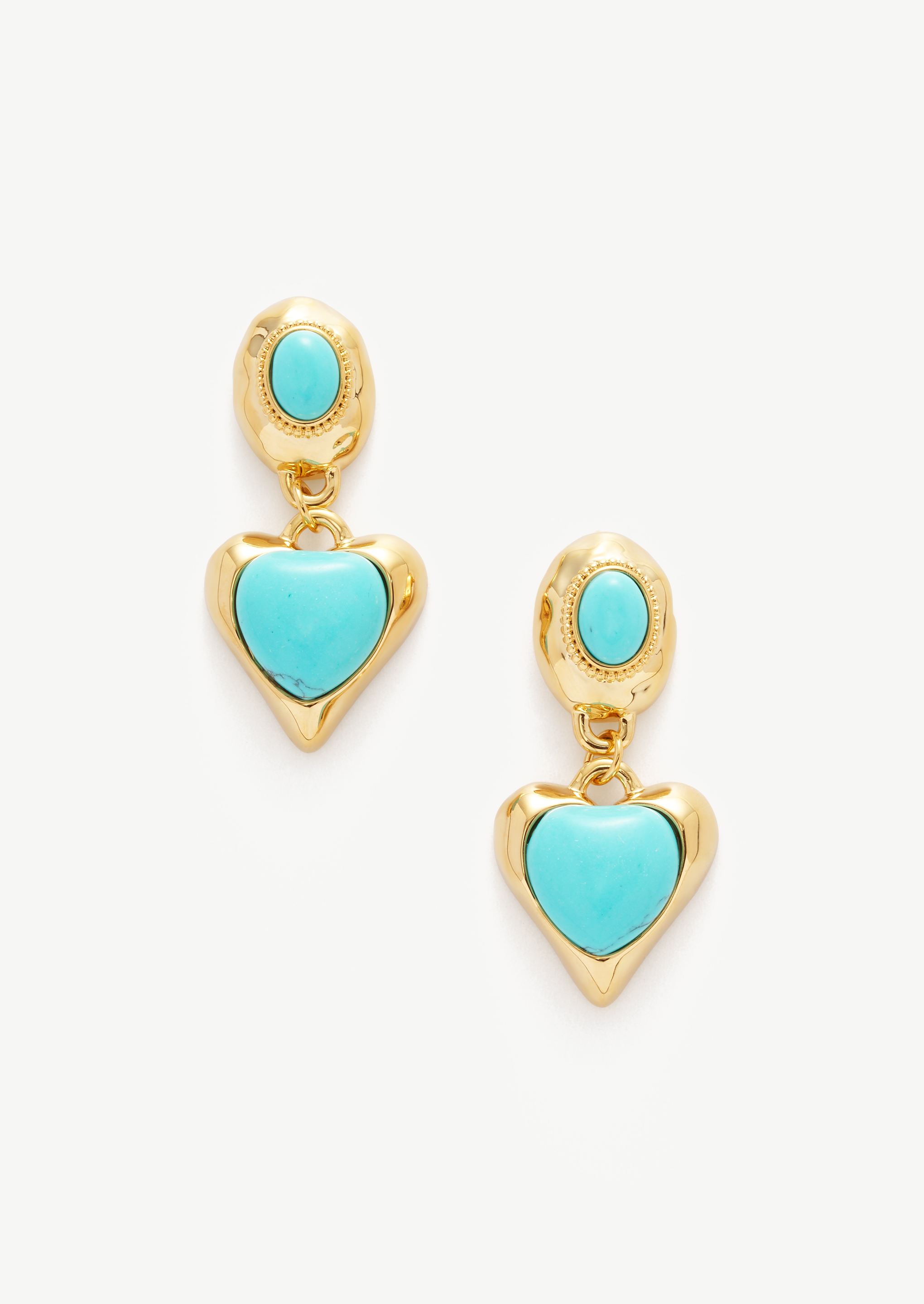 Heart Oval Drop Earrings