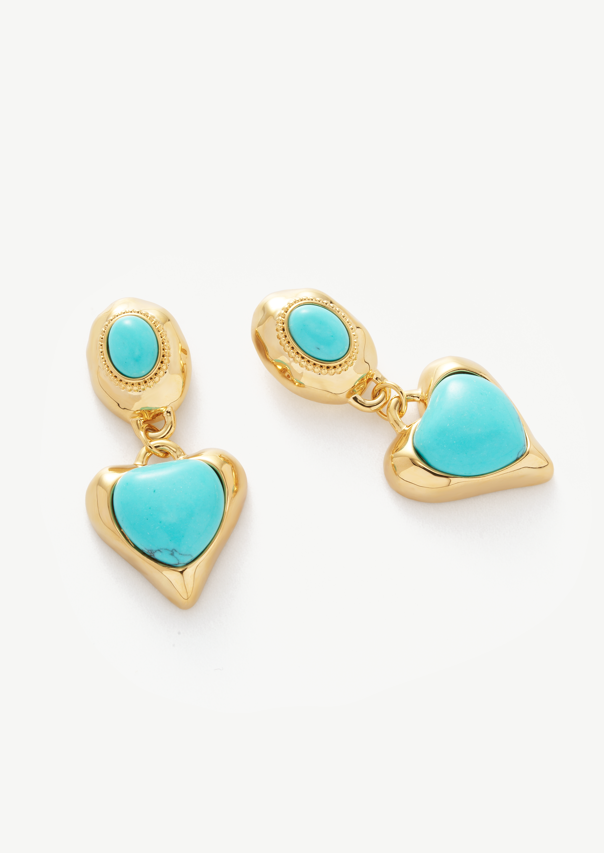 Heart Oval Drop Earrings