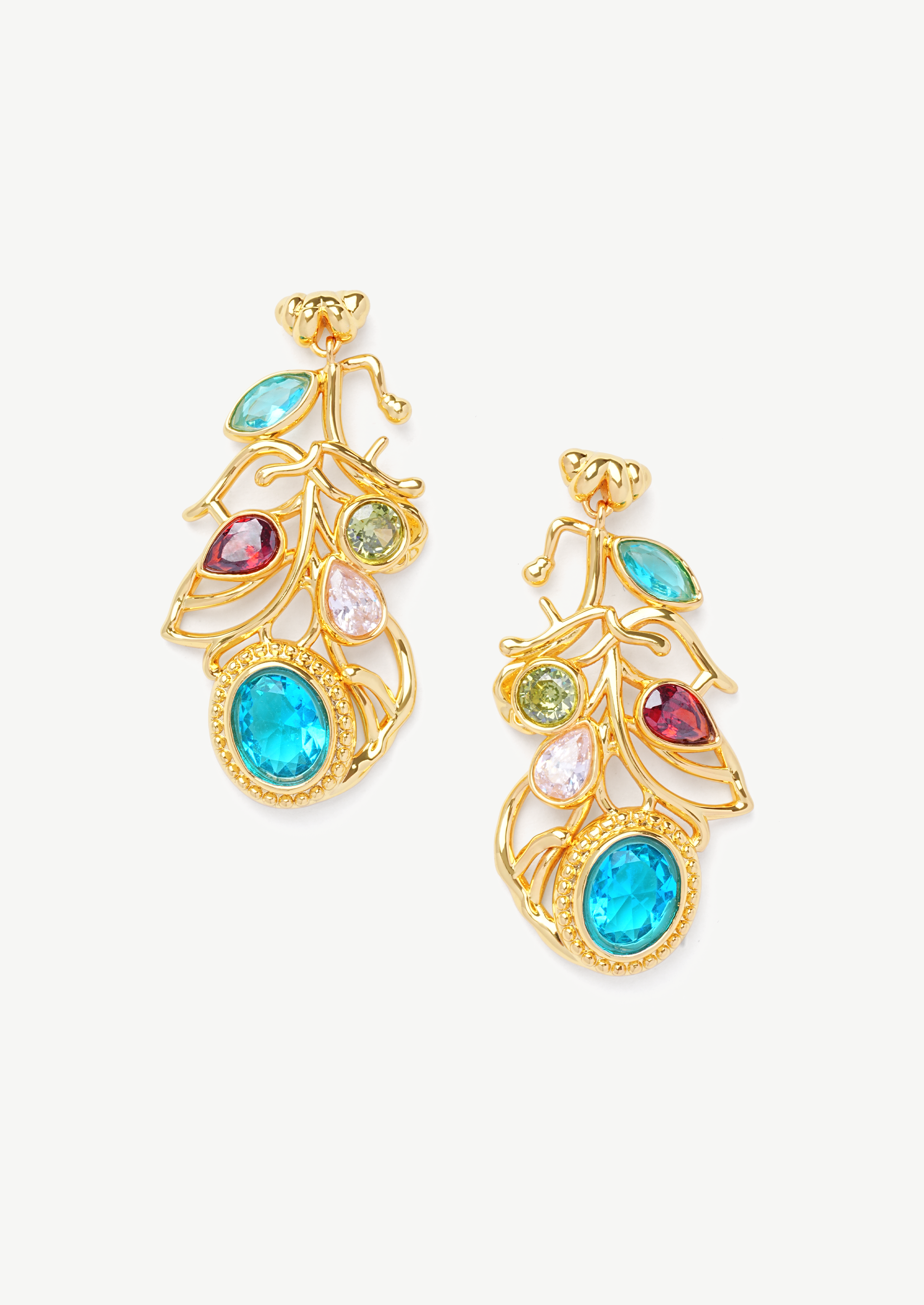 Iridescent Leaf Drop Earrings