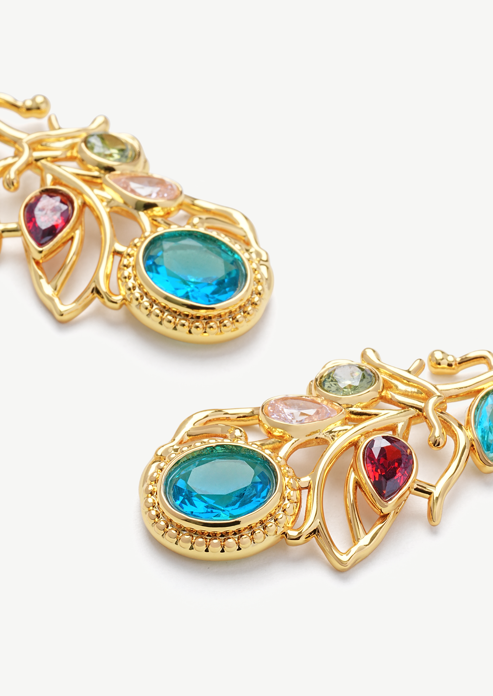 Iridescent Leaf Drop Earrings