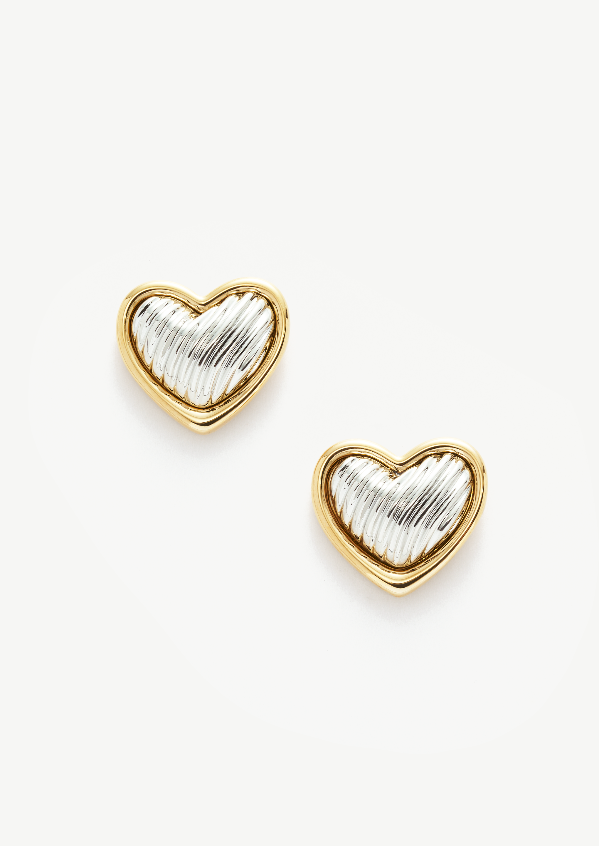 Two Tone Heart Earrings