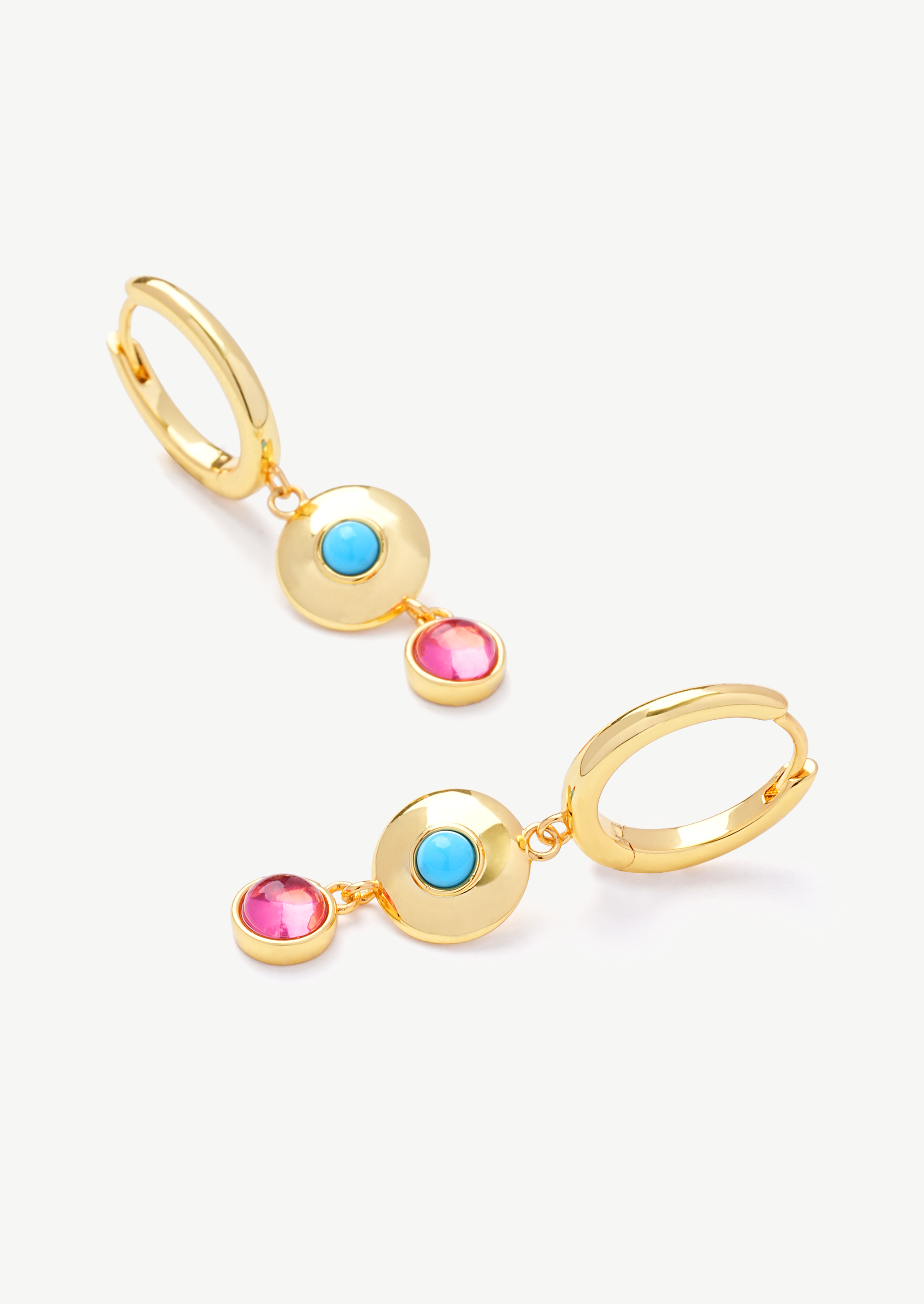 Beaded Drop Hoop Earrings