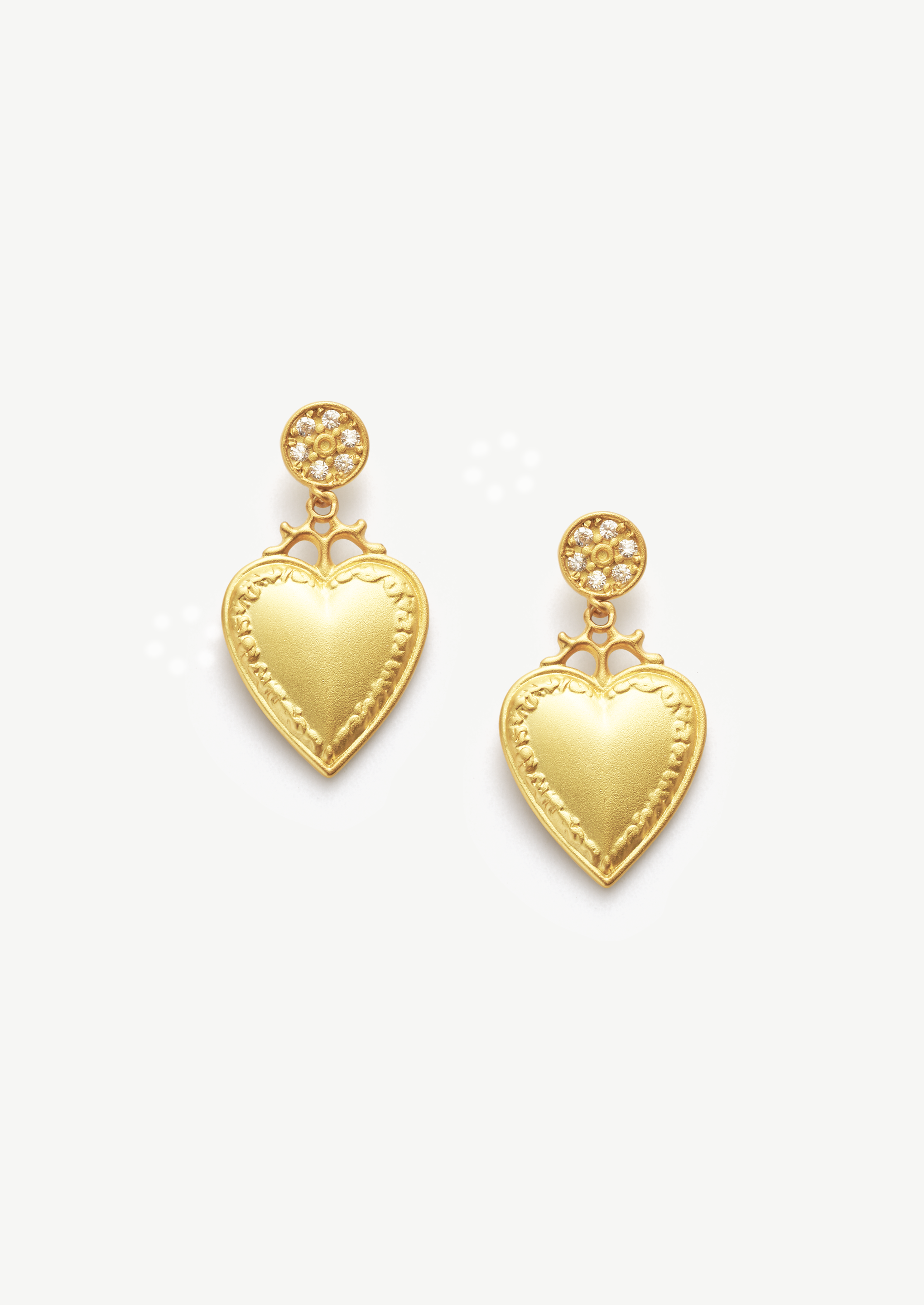 Vintage Heart Drop Earrings
