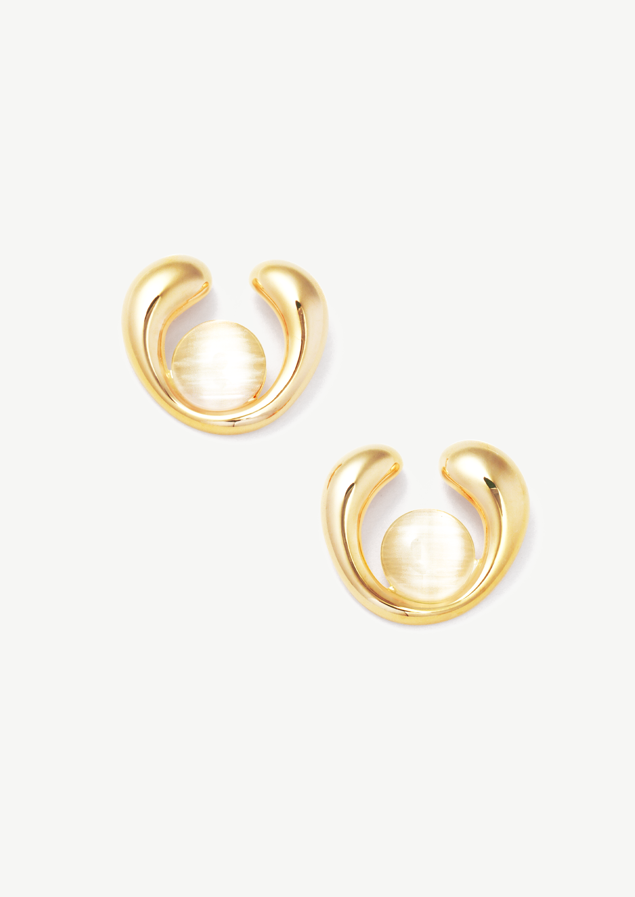 Clip Round Stud Earrings