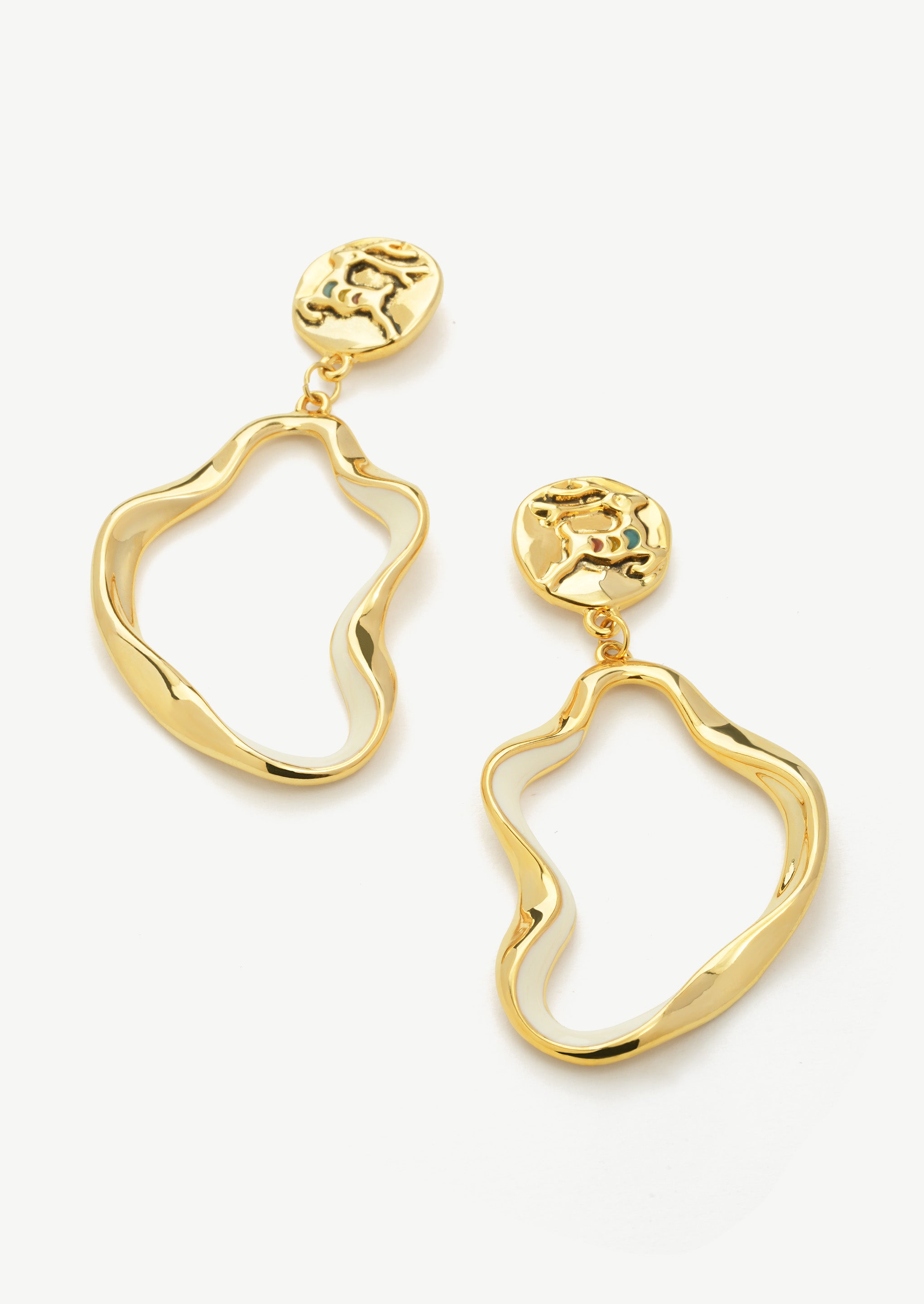 Molten Hoop Drop Earrings