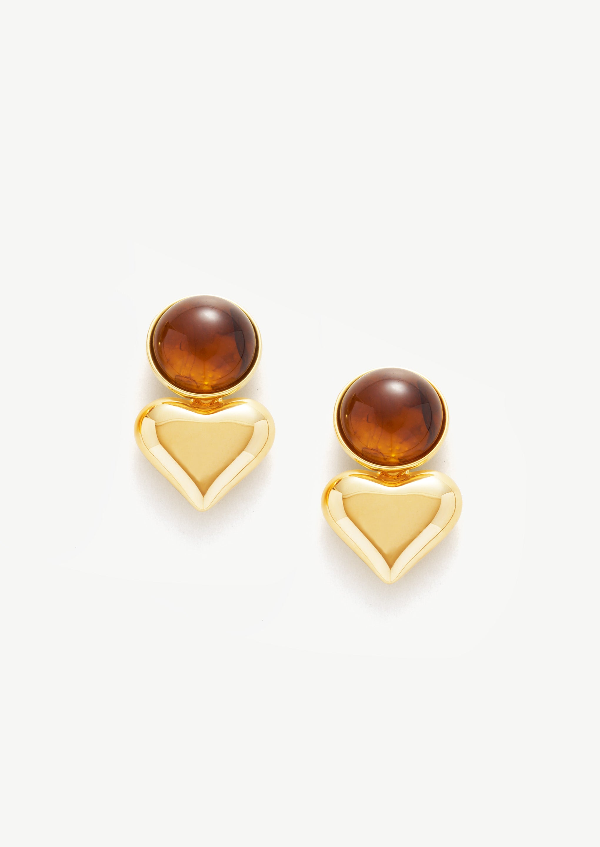 Round Heart Drop Earrings