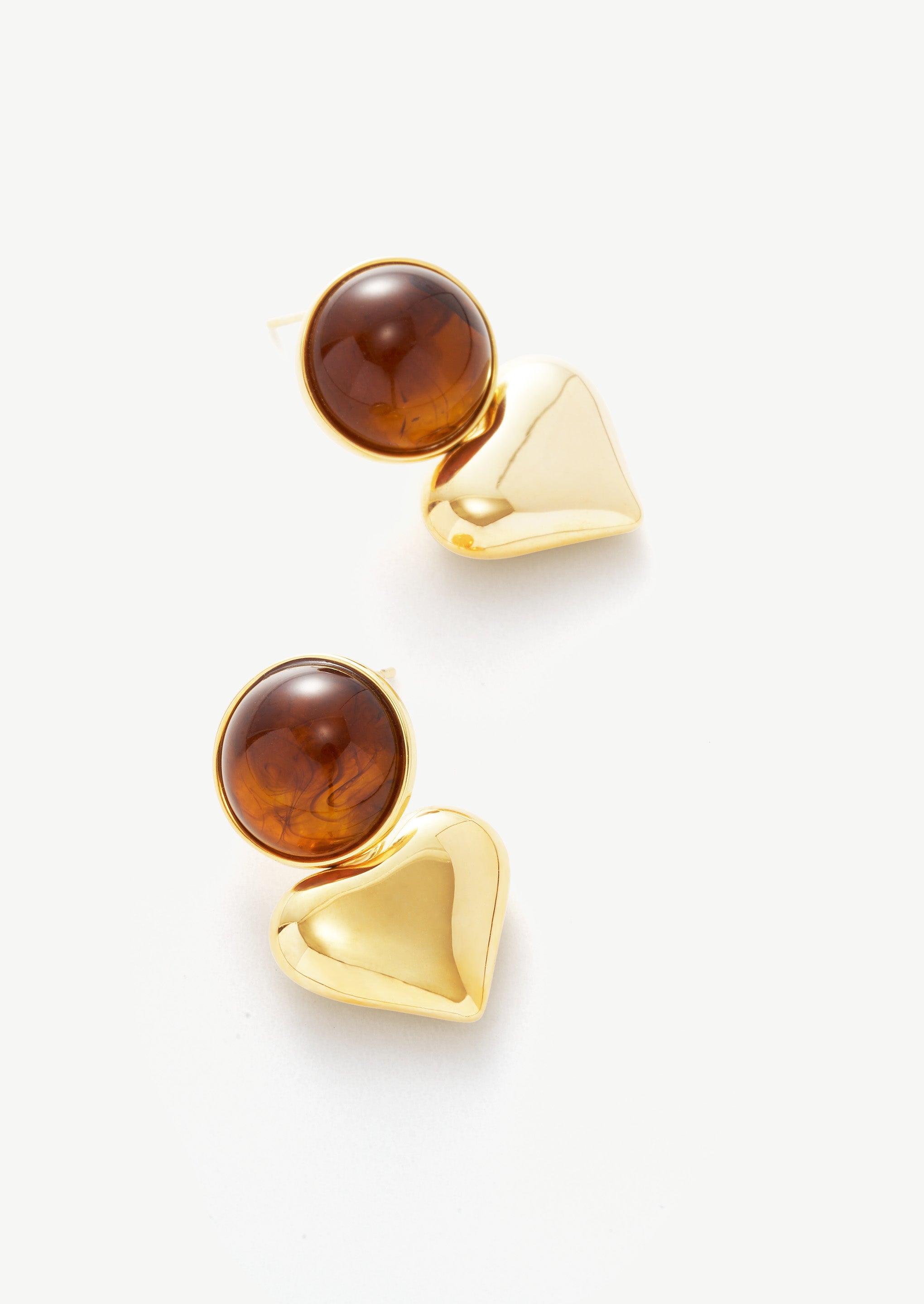 Round Heart Drop Earrings