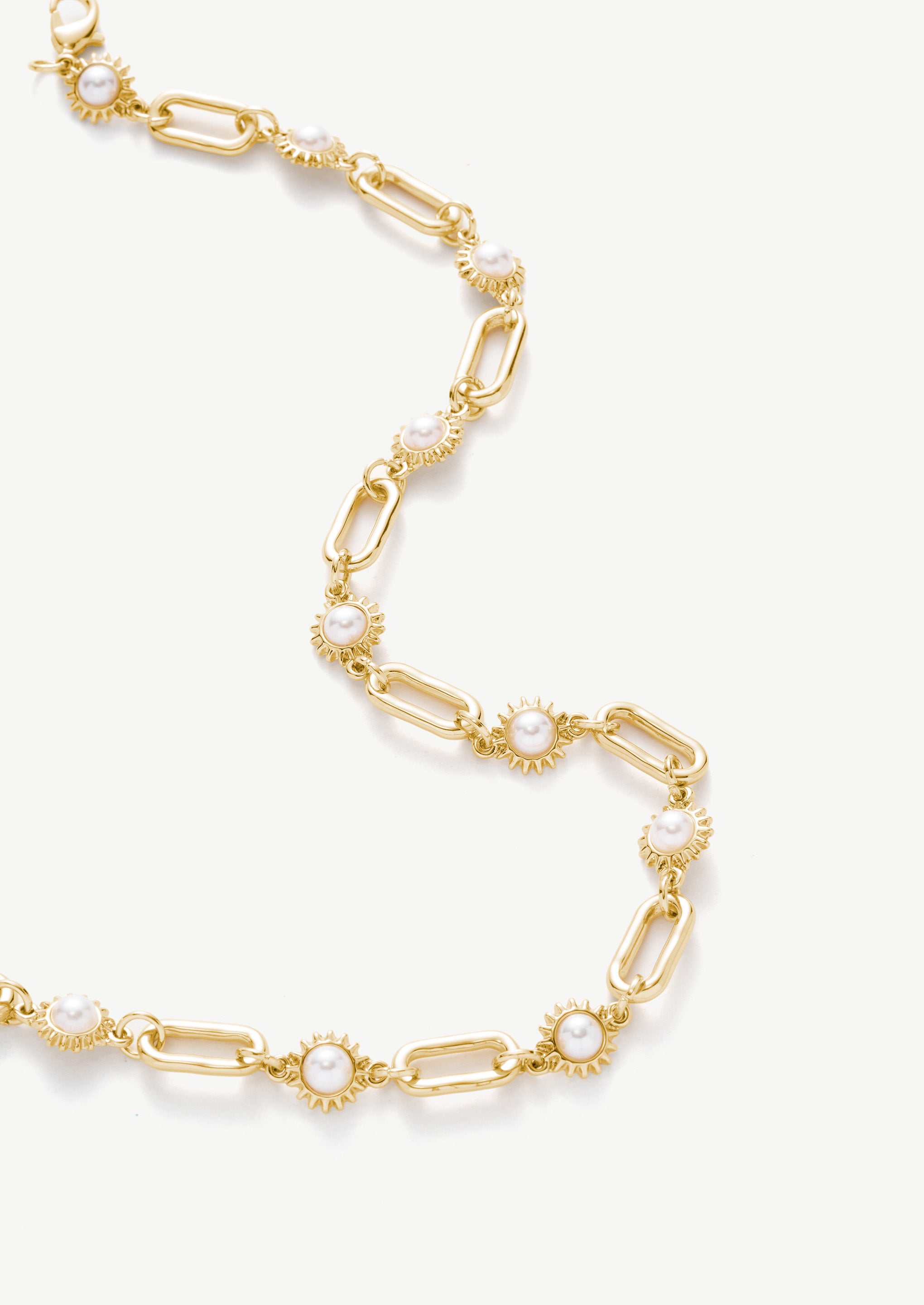 Pearl Gold Link Chain Necklace