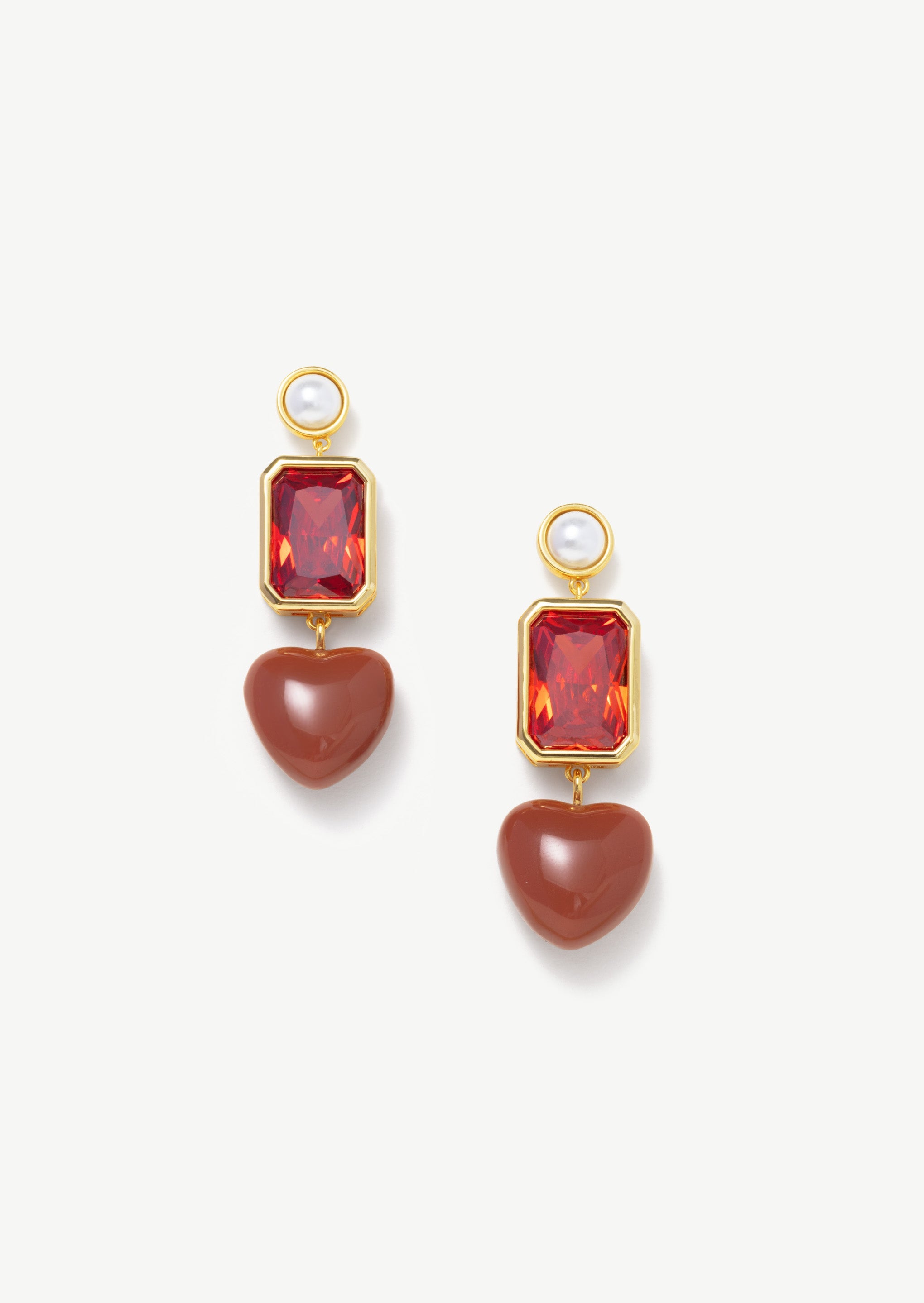 Square Heart Drop Earrings