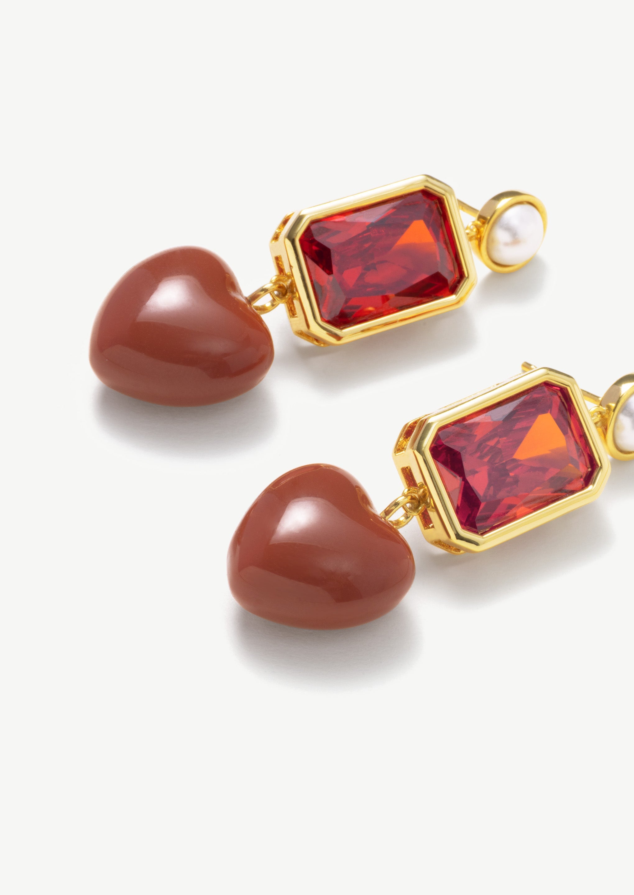 Square Heart Drop Earrings