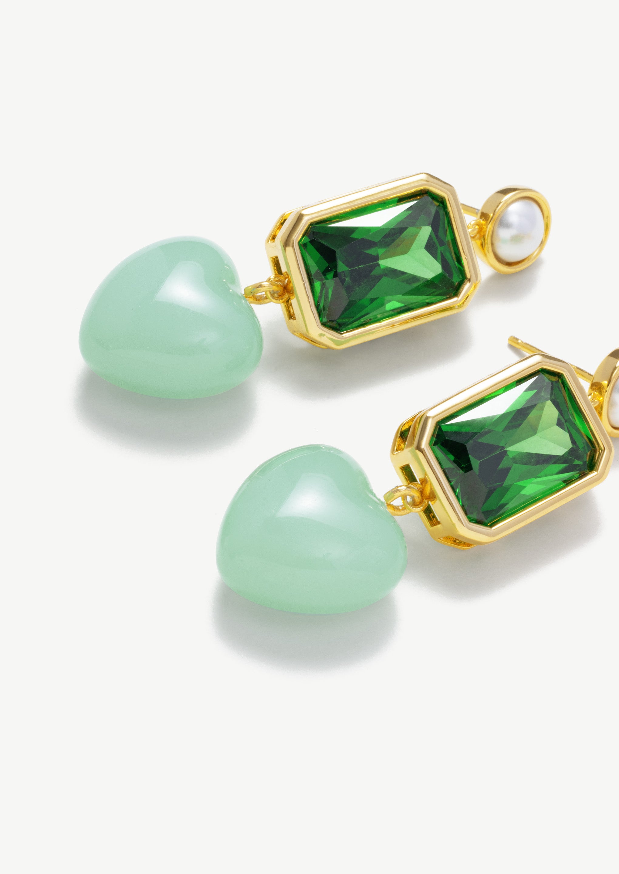 Square Heart Drop Earrings