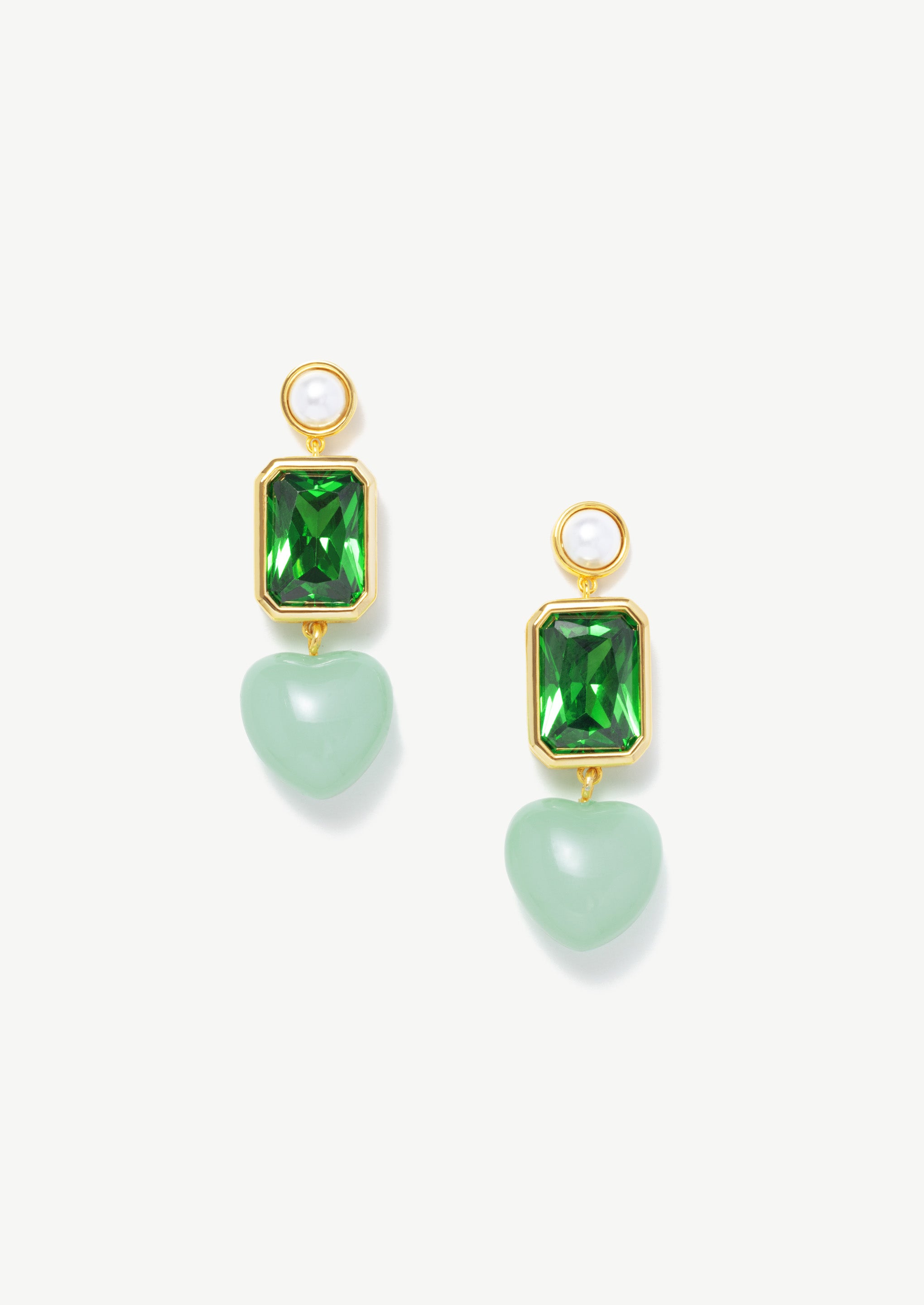 Square Heart Drop Earrings
