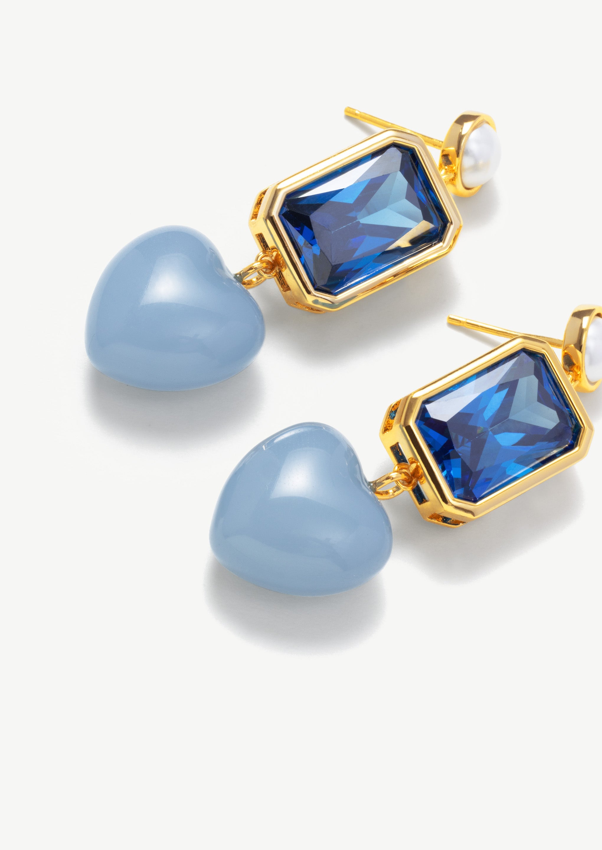 Square Heart Drop Earrings