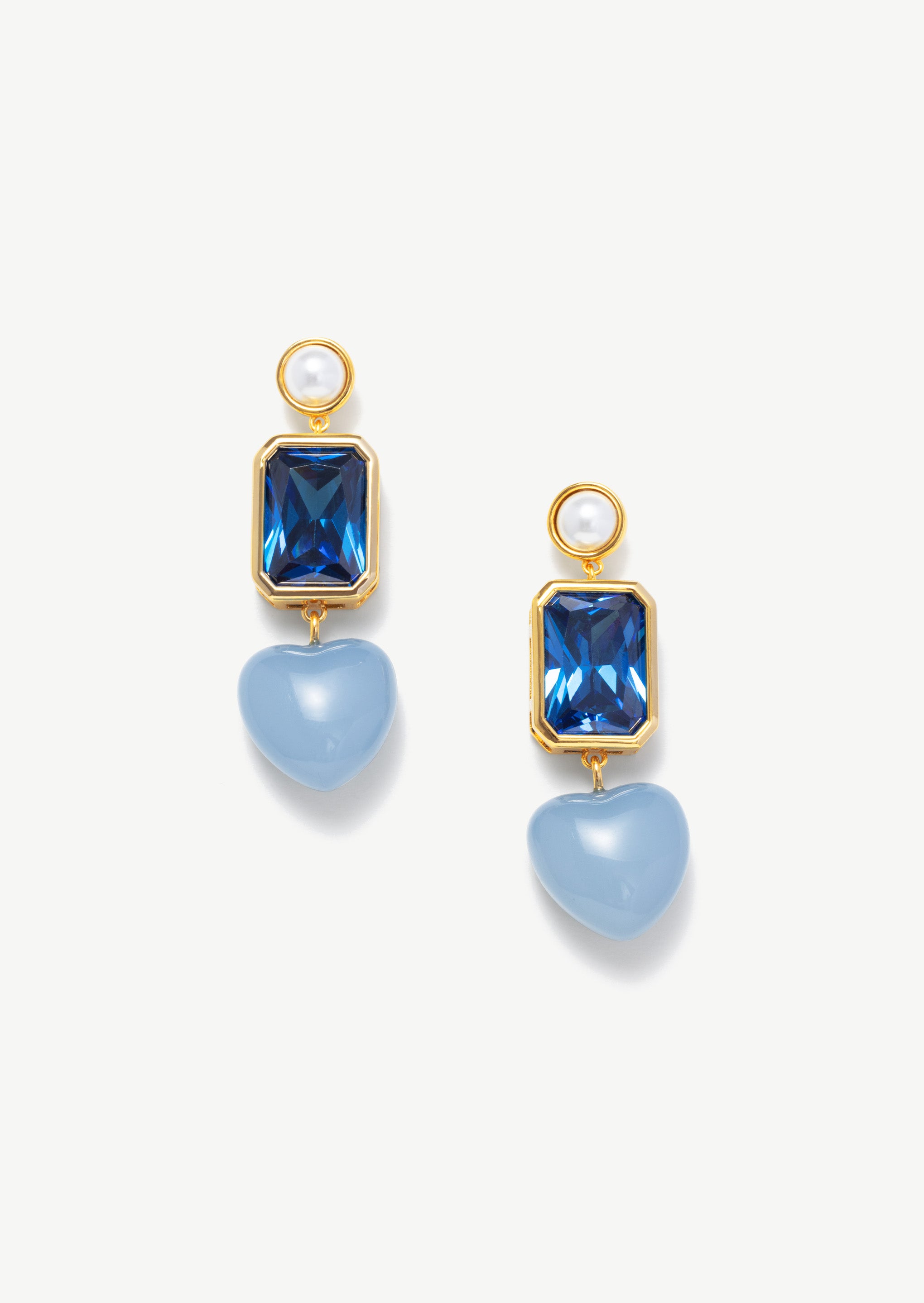 Square Heart Drop Earrings