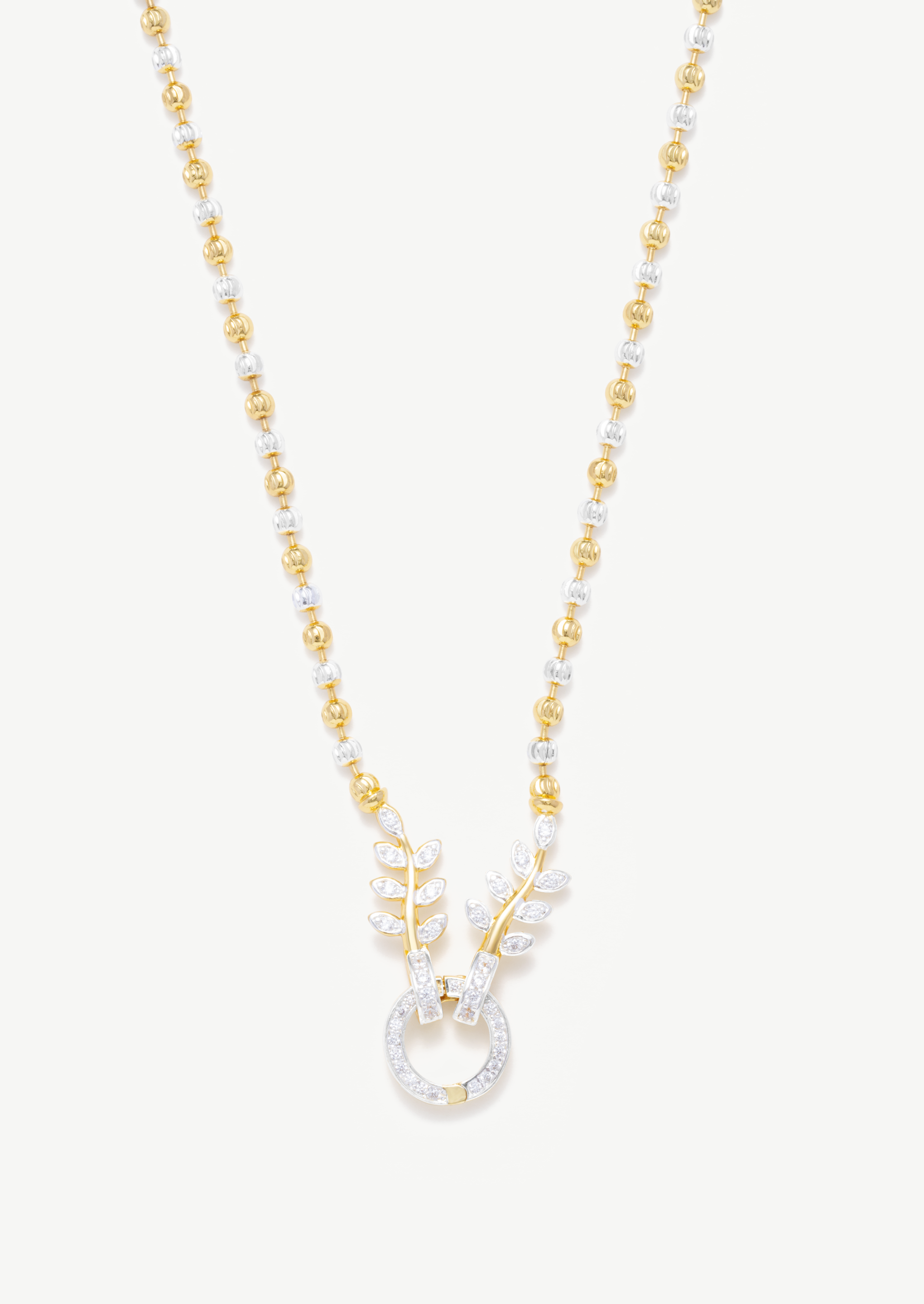 Leaf Hoop Pendant Necklace