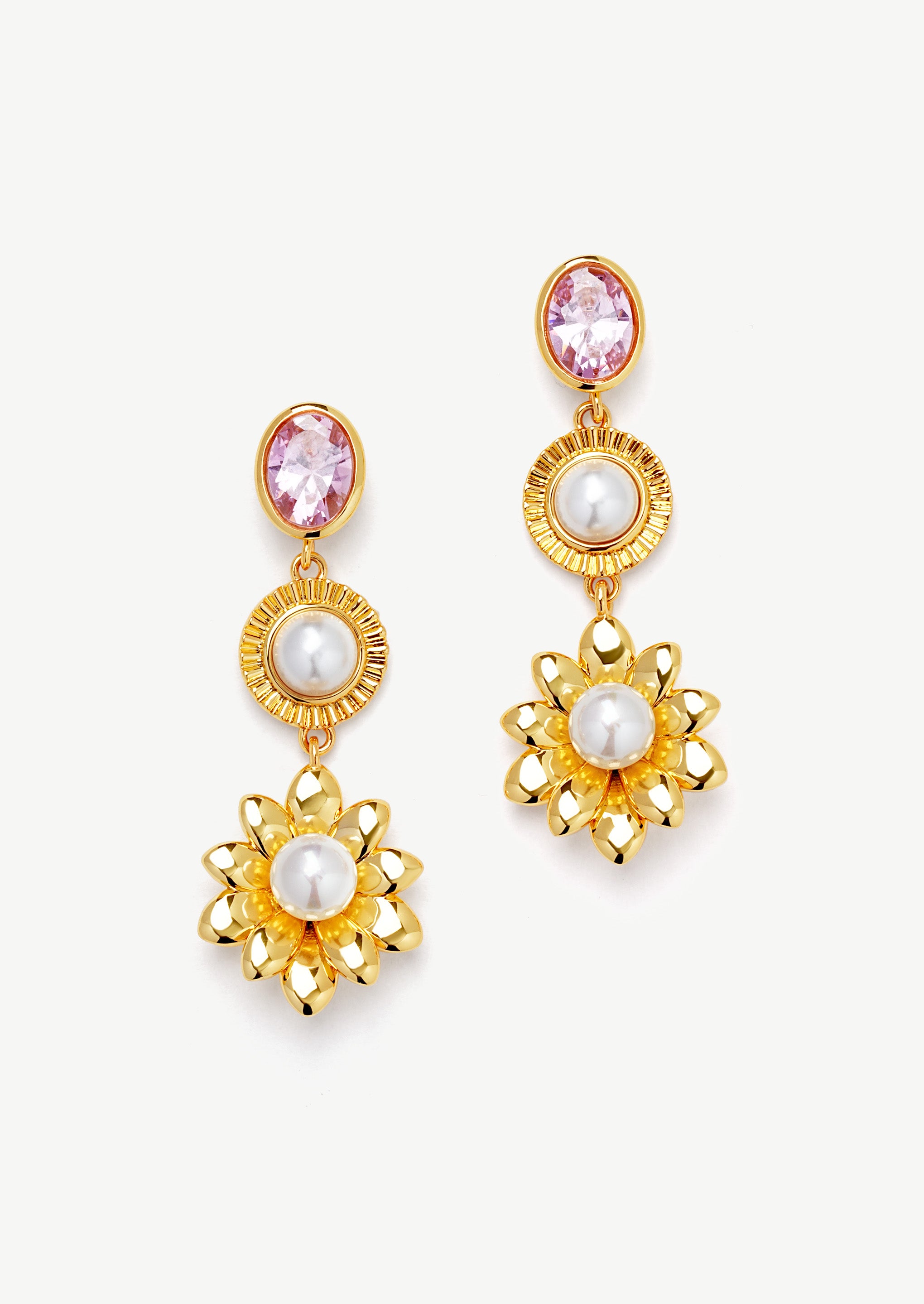 Floral Pearl Drop Earrings