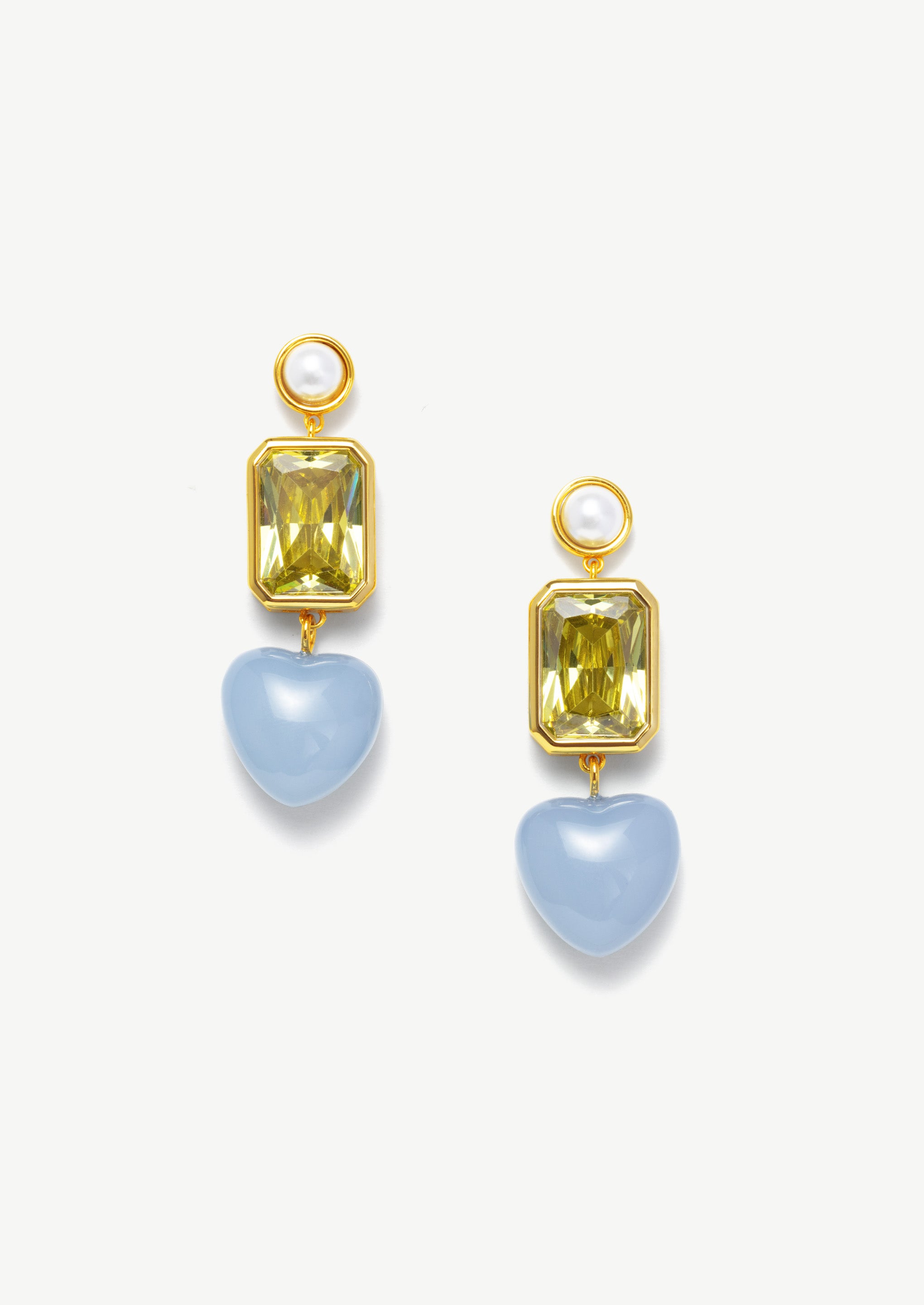 Square Heart Drop Earrings
