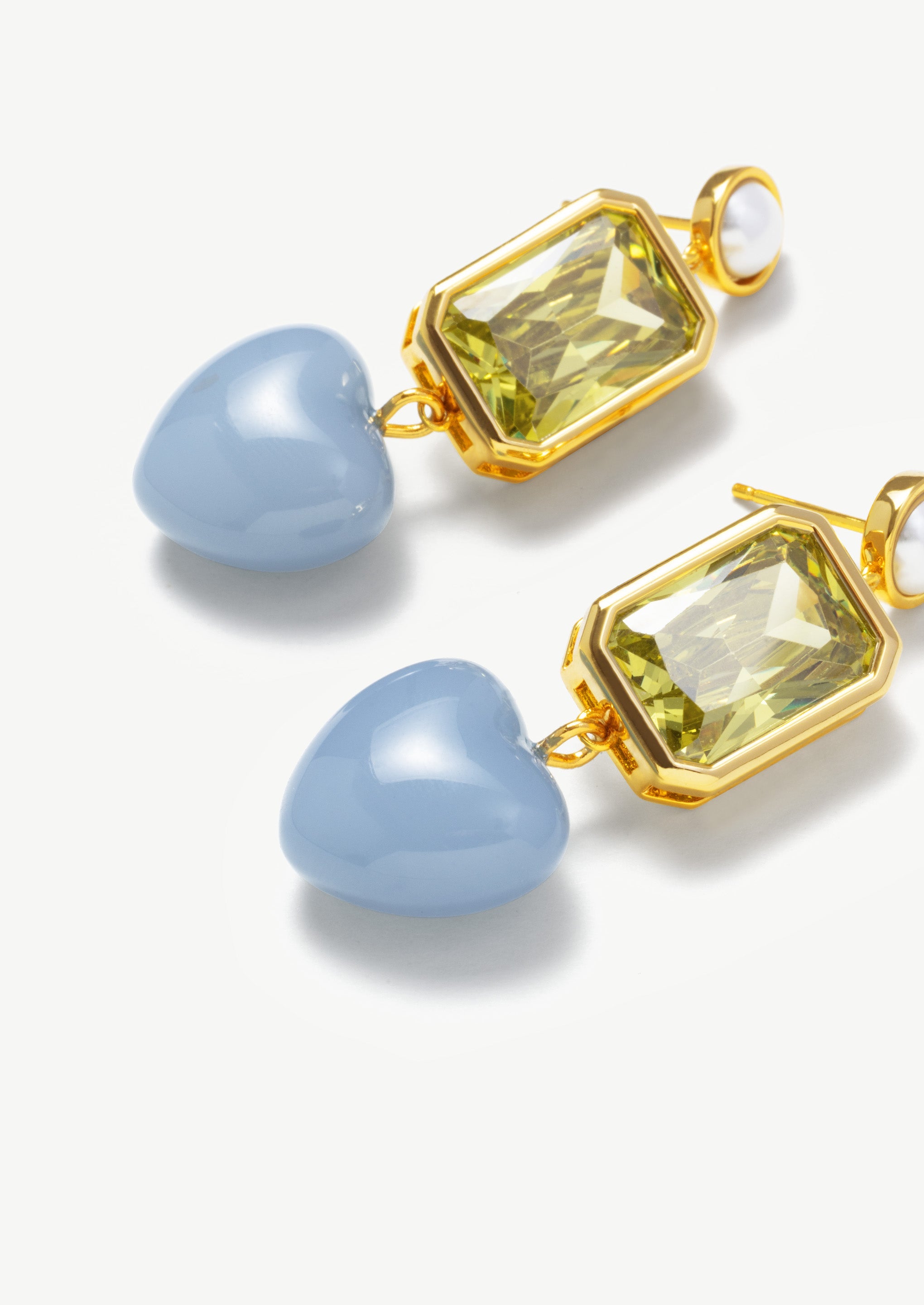 Square Heart Drop Earrings