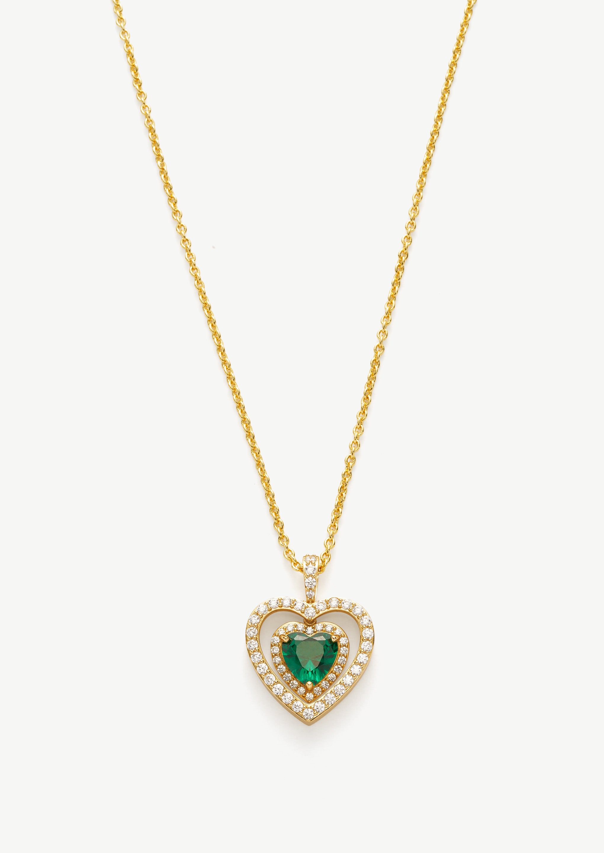Overlapping Heart Pendant Necklace