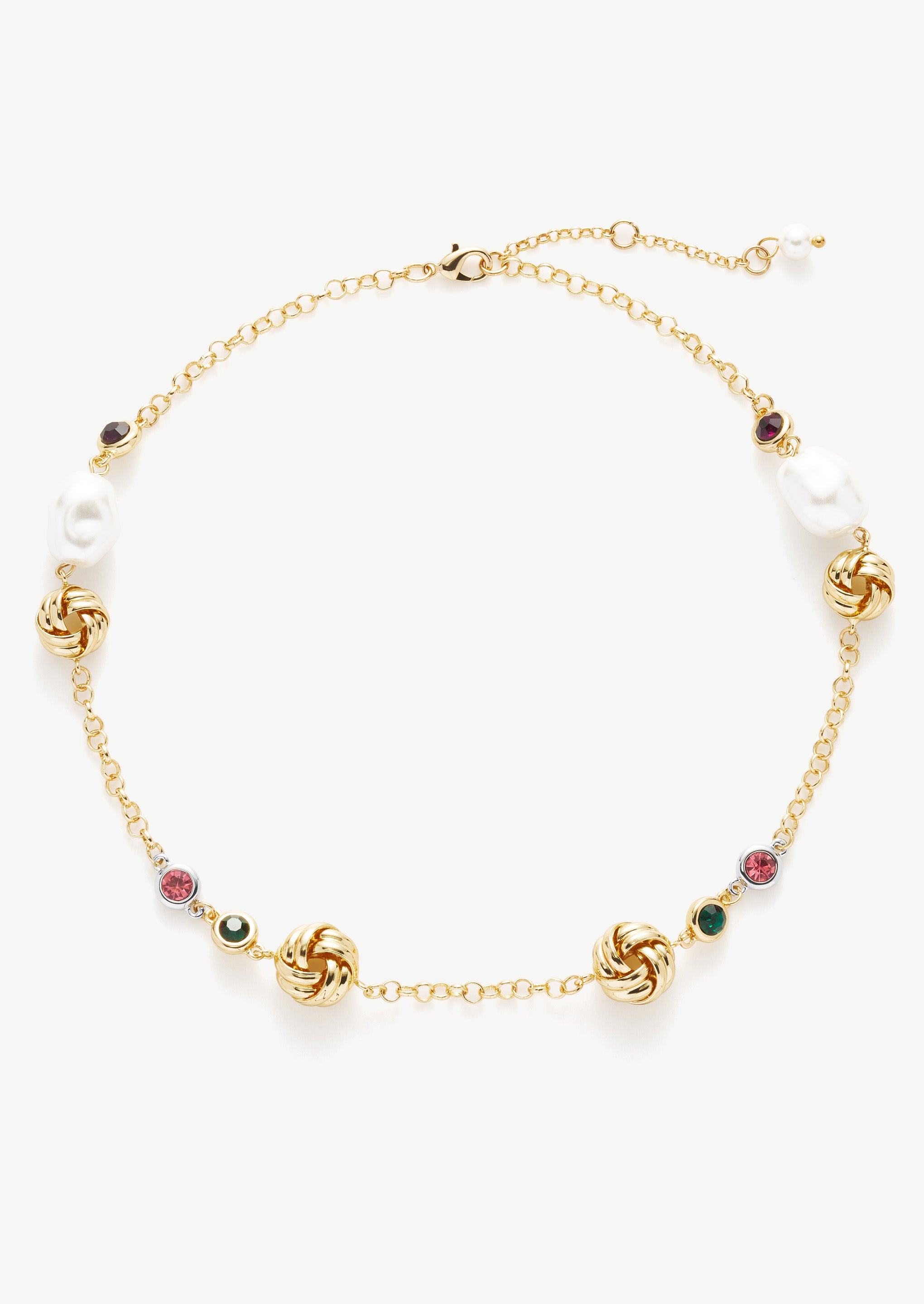 Pearl Gemstone Gold Necklace