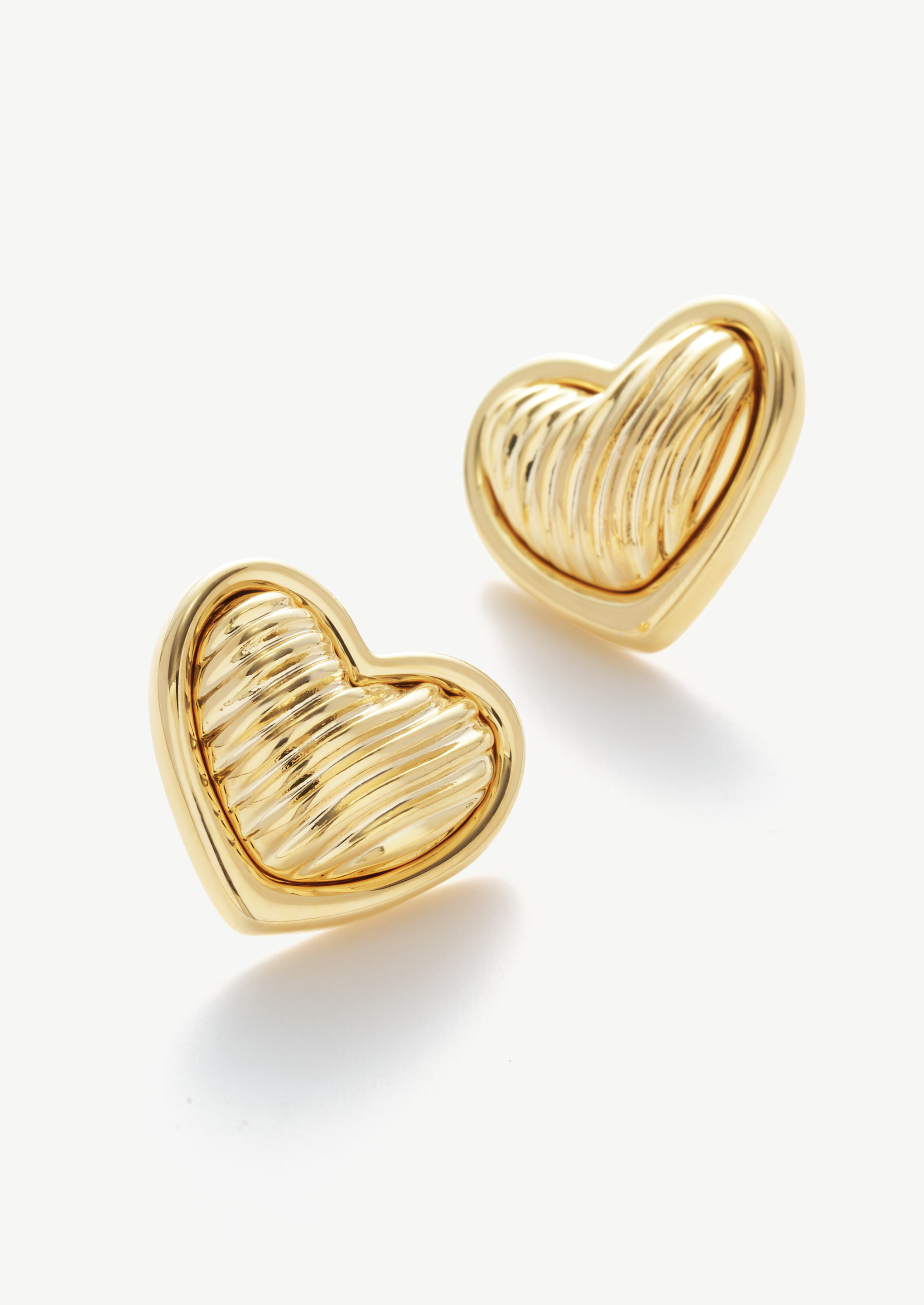 Textured Heart Stud Earrings