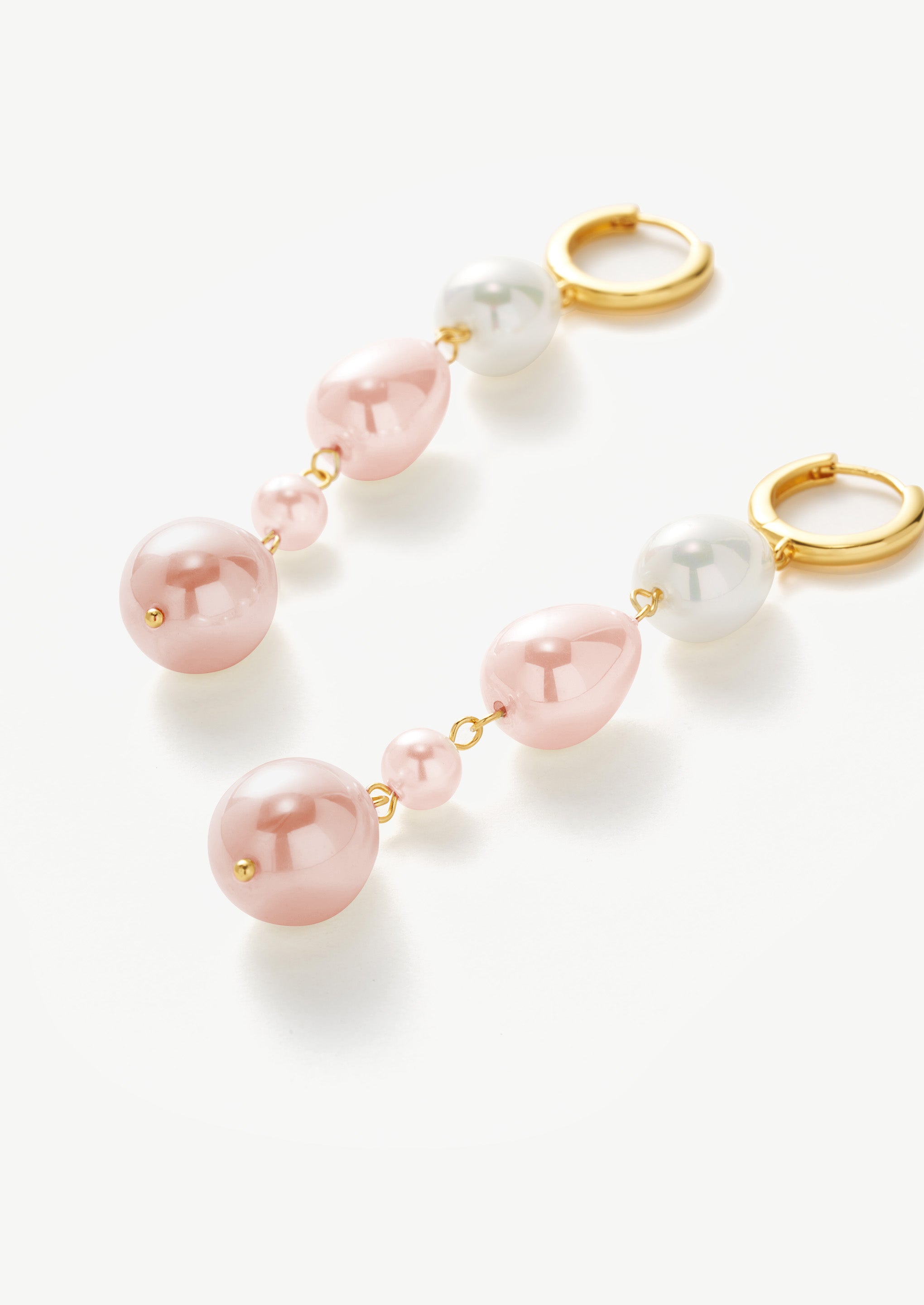 Pearl Drop Hoop Earrings