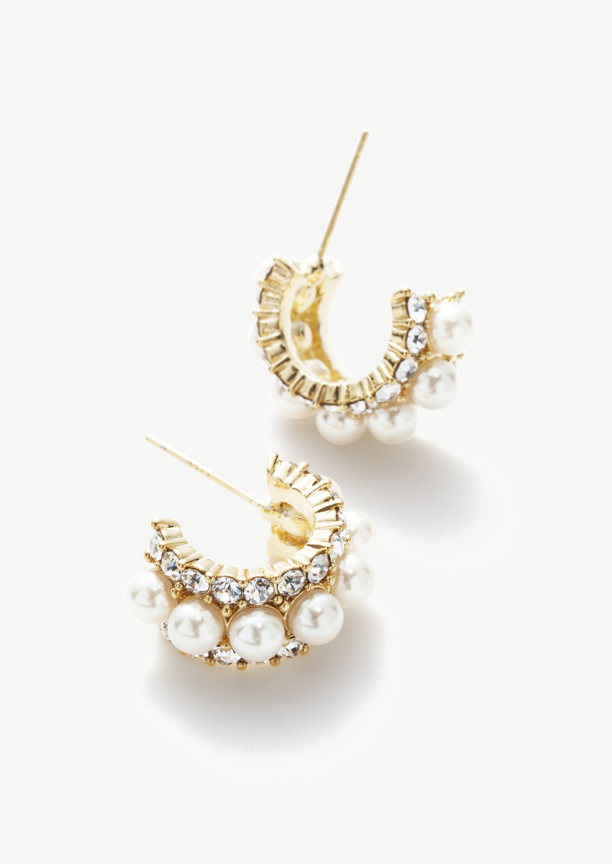 Pearl Gemstone Hoop Earrings