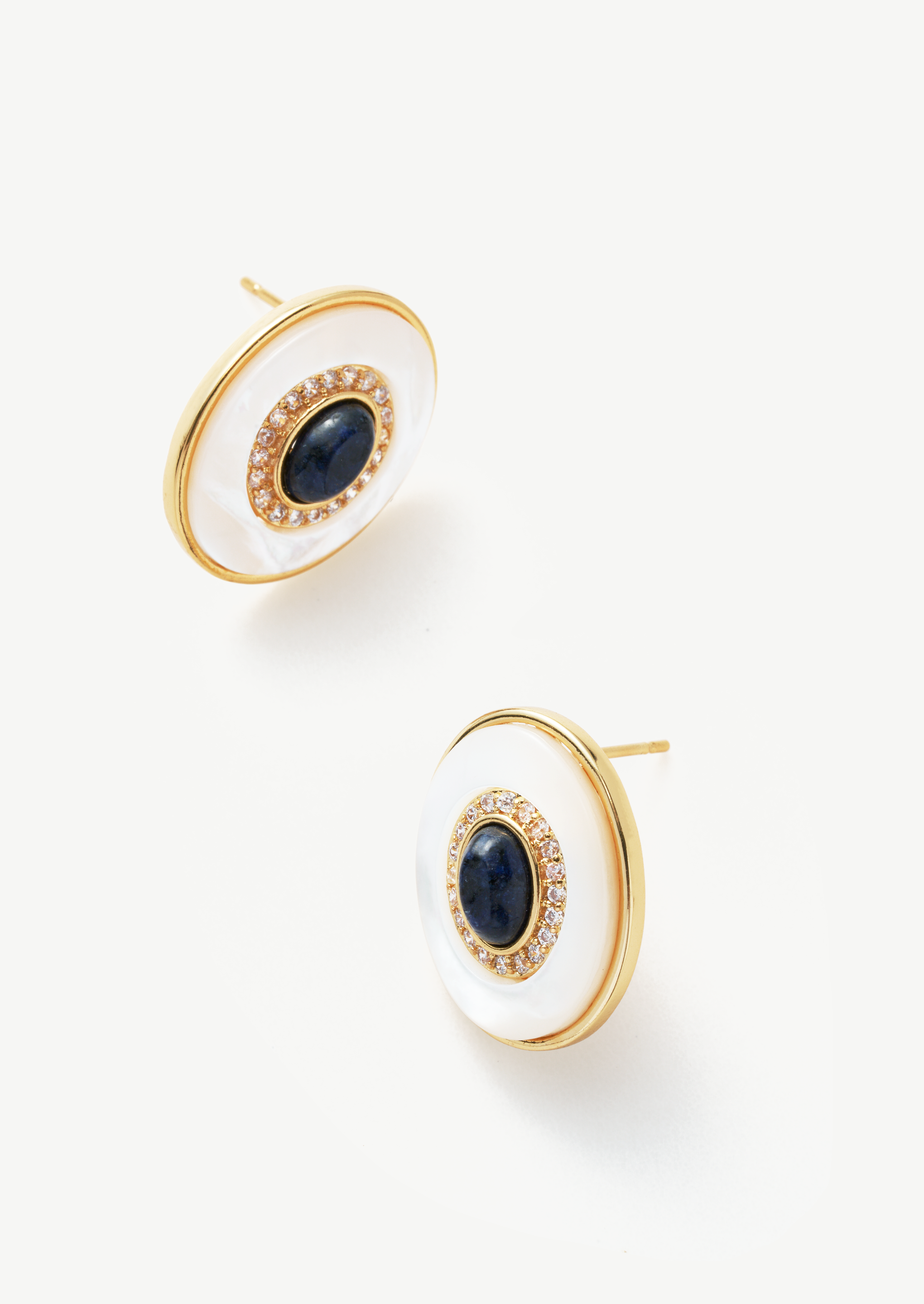 Oval Gemstone Stud Earrings