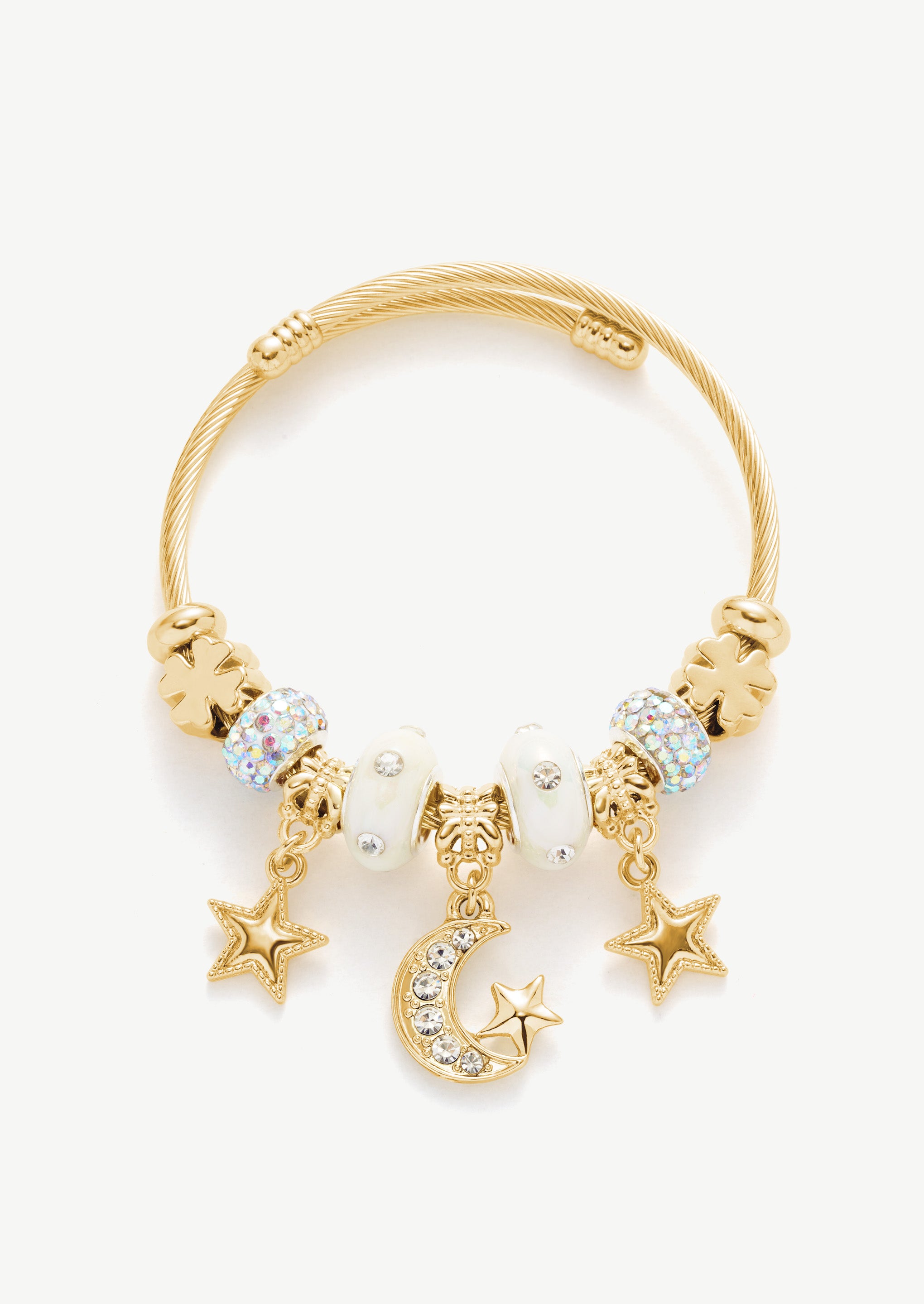 Star Moon Bangle Bracelet